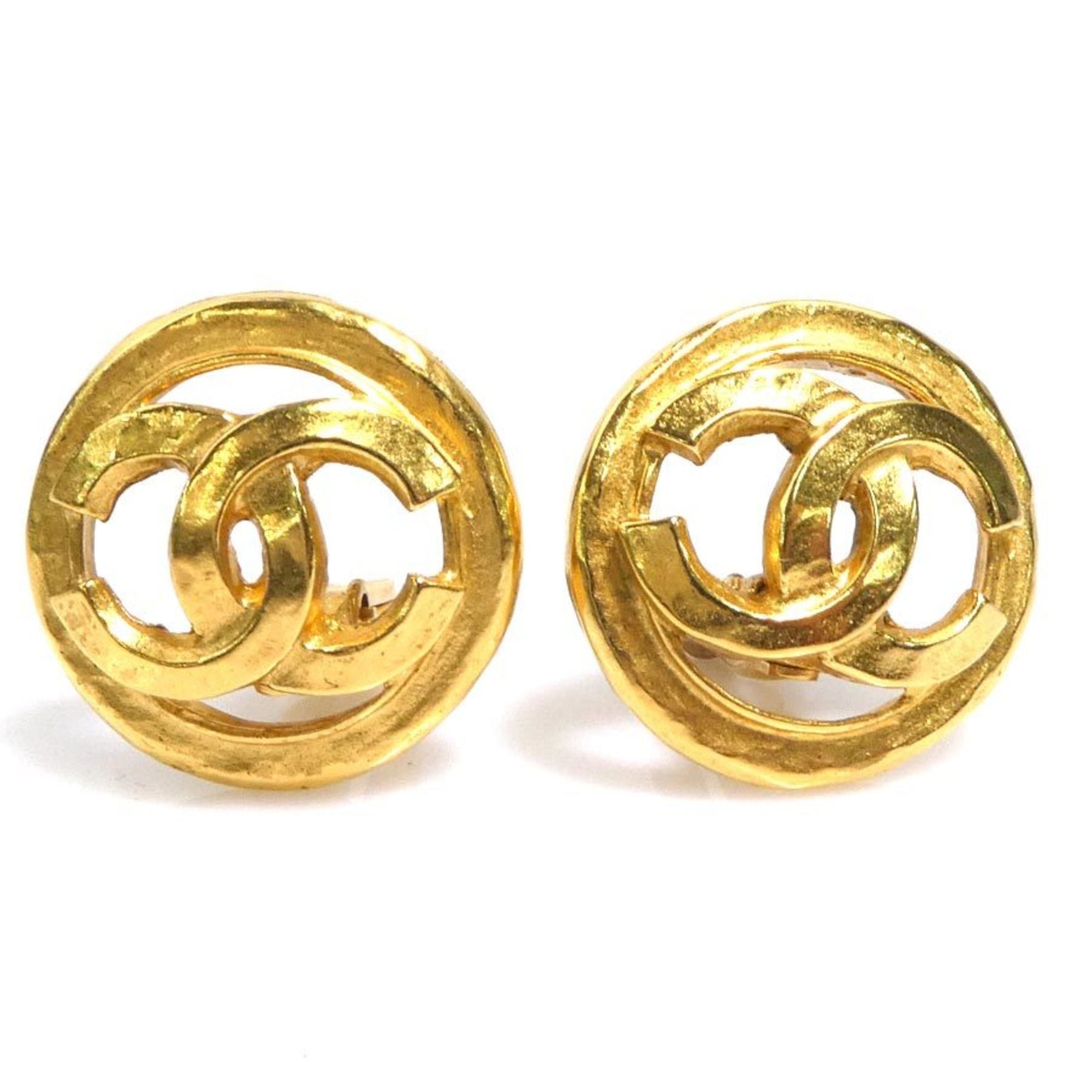 CHANEL Coco Mark Metal Earrings