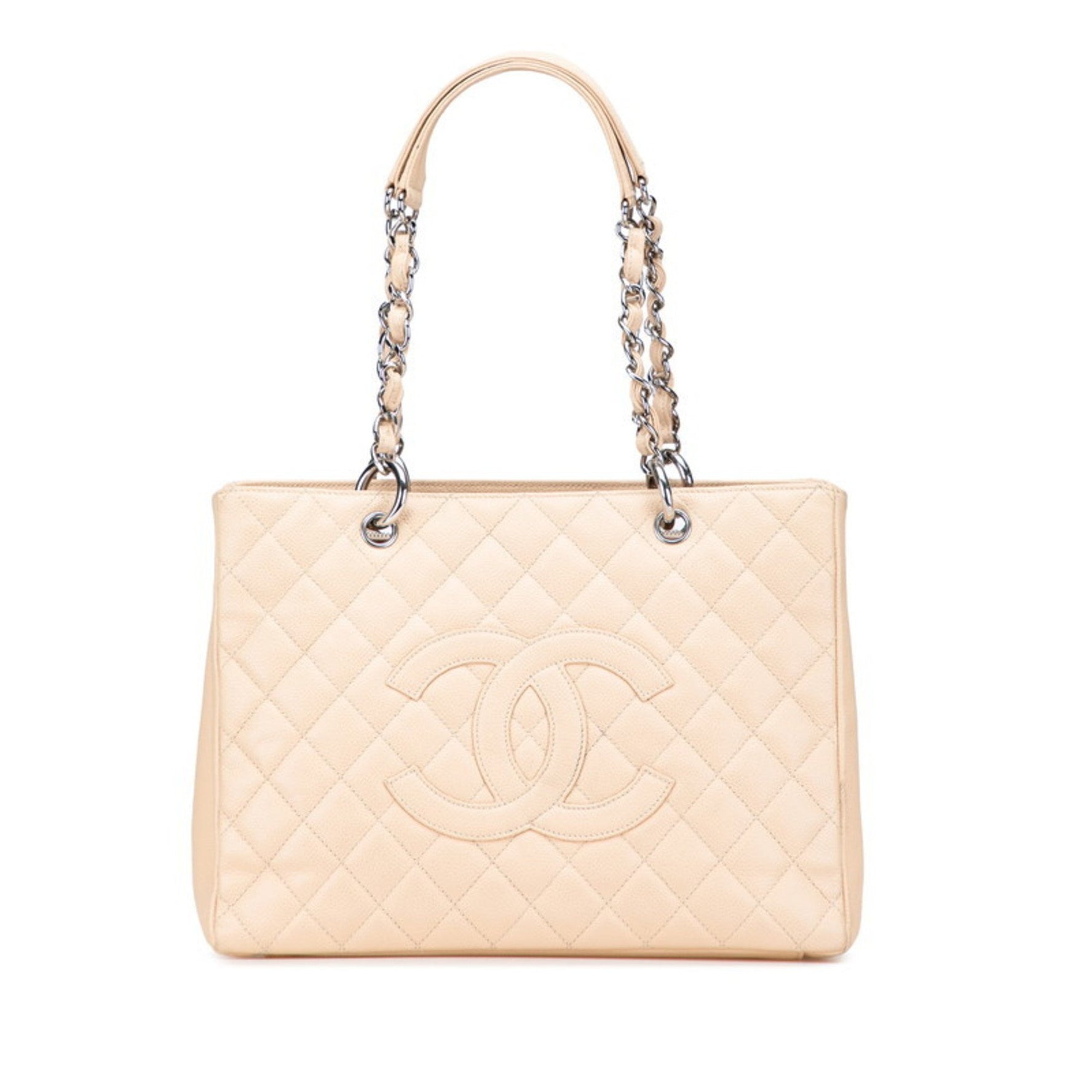 CHANEL Matelasse Coco Mark Chain Tote Bag in Caviar Leather