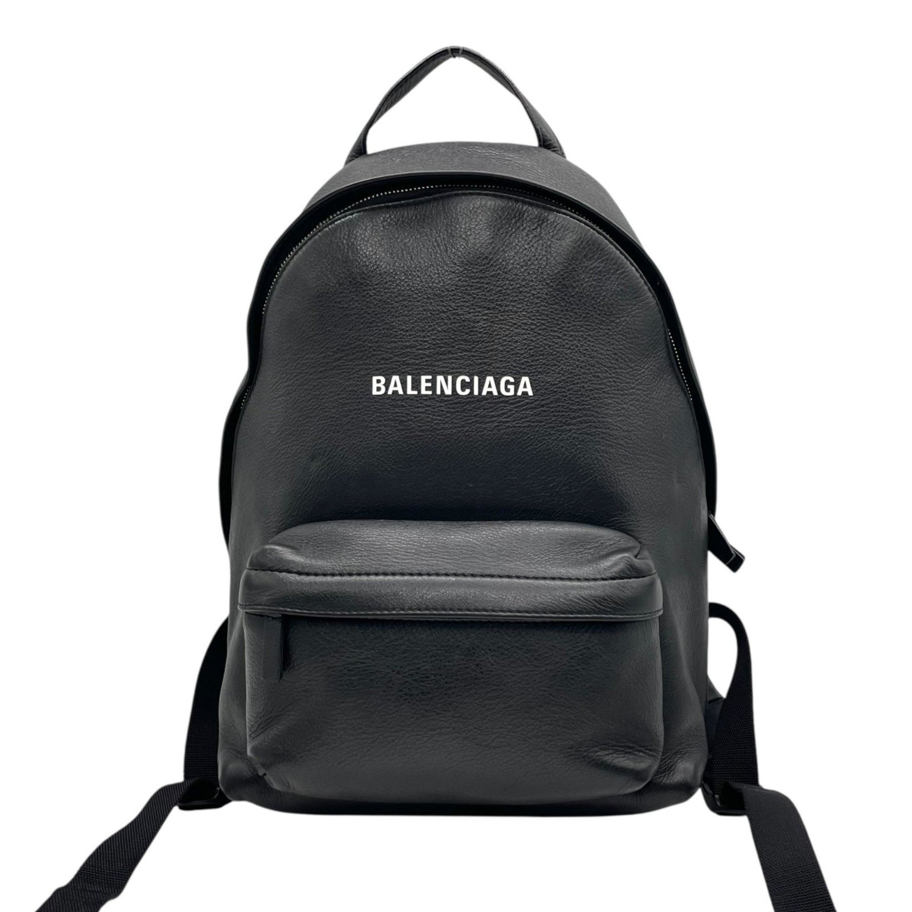 Balenciaga Leather Everyday Backpack, with Logo, Men's and Size C