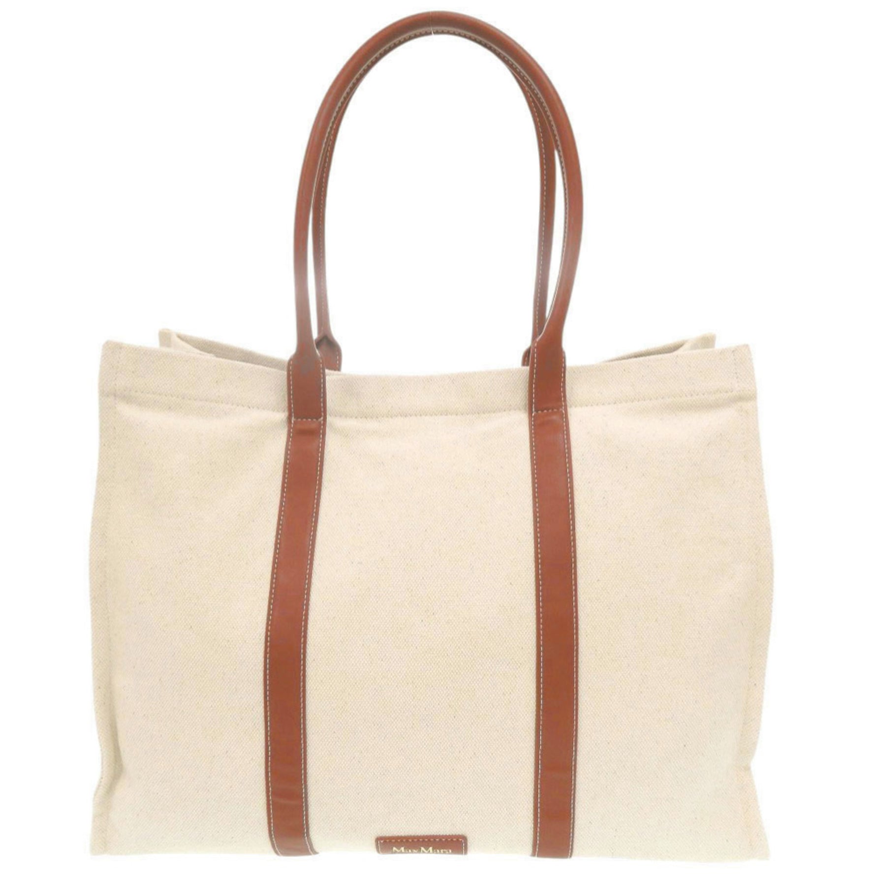Max Mara Beachwear Cotton Beige/Brown Tote Bag 0948 MAX MARA