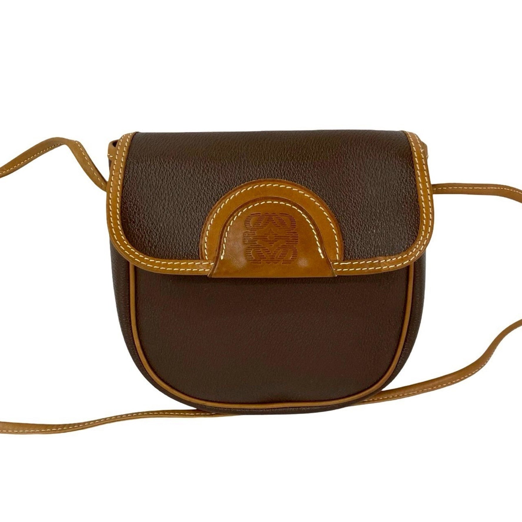 LOEWE Vintage Anagram Logo Leather Shoulder Bag/Pochette/Sacoche in (131-1)