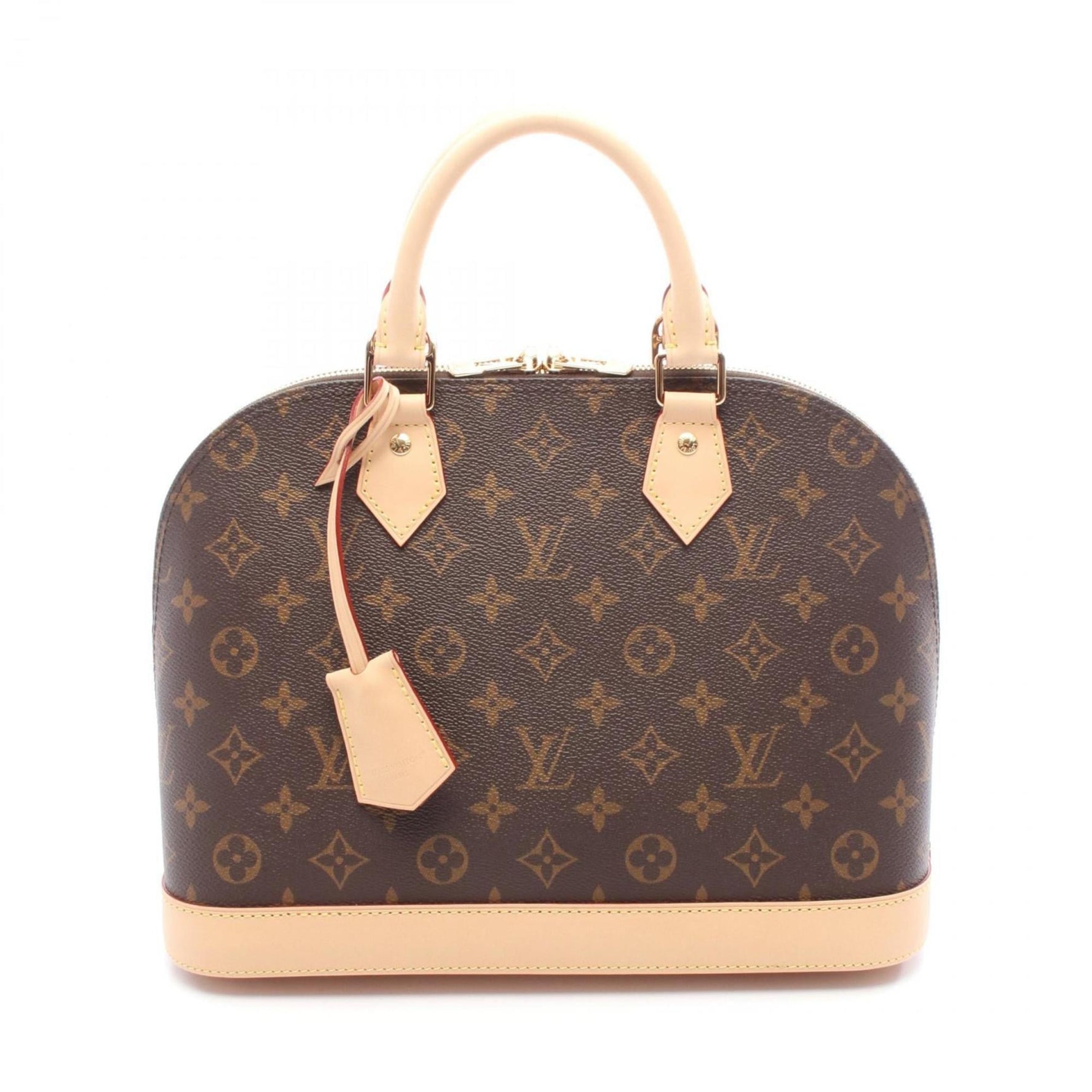 Louis Vuitton Alma Monogram Handbag, Coated Canvas and Leather, Brown