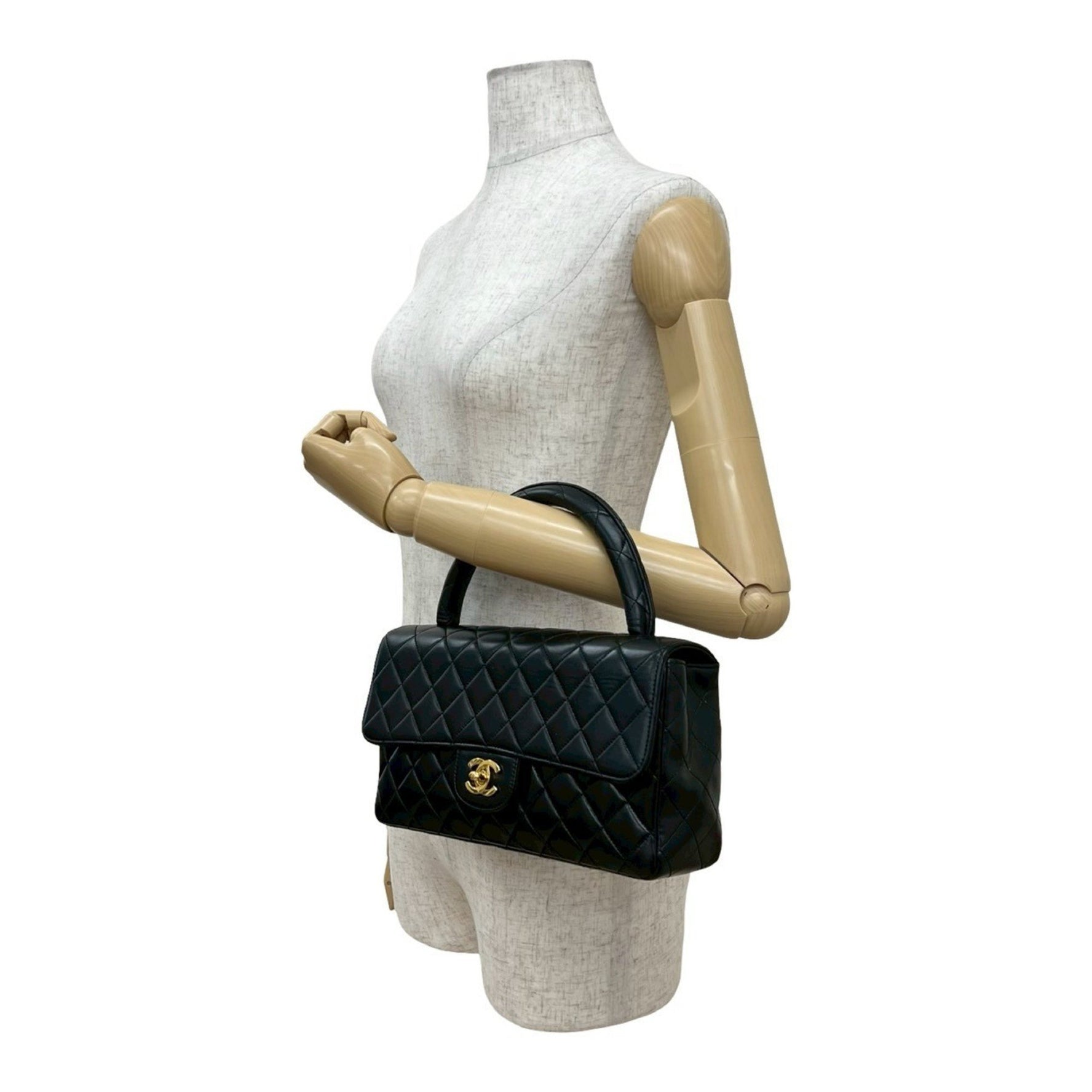 CHANEL Vintage Matelasse Coco Mark Lambskin Leather Handbag, 200-6