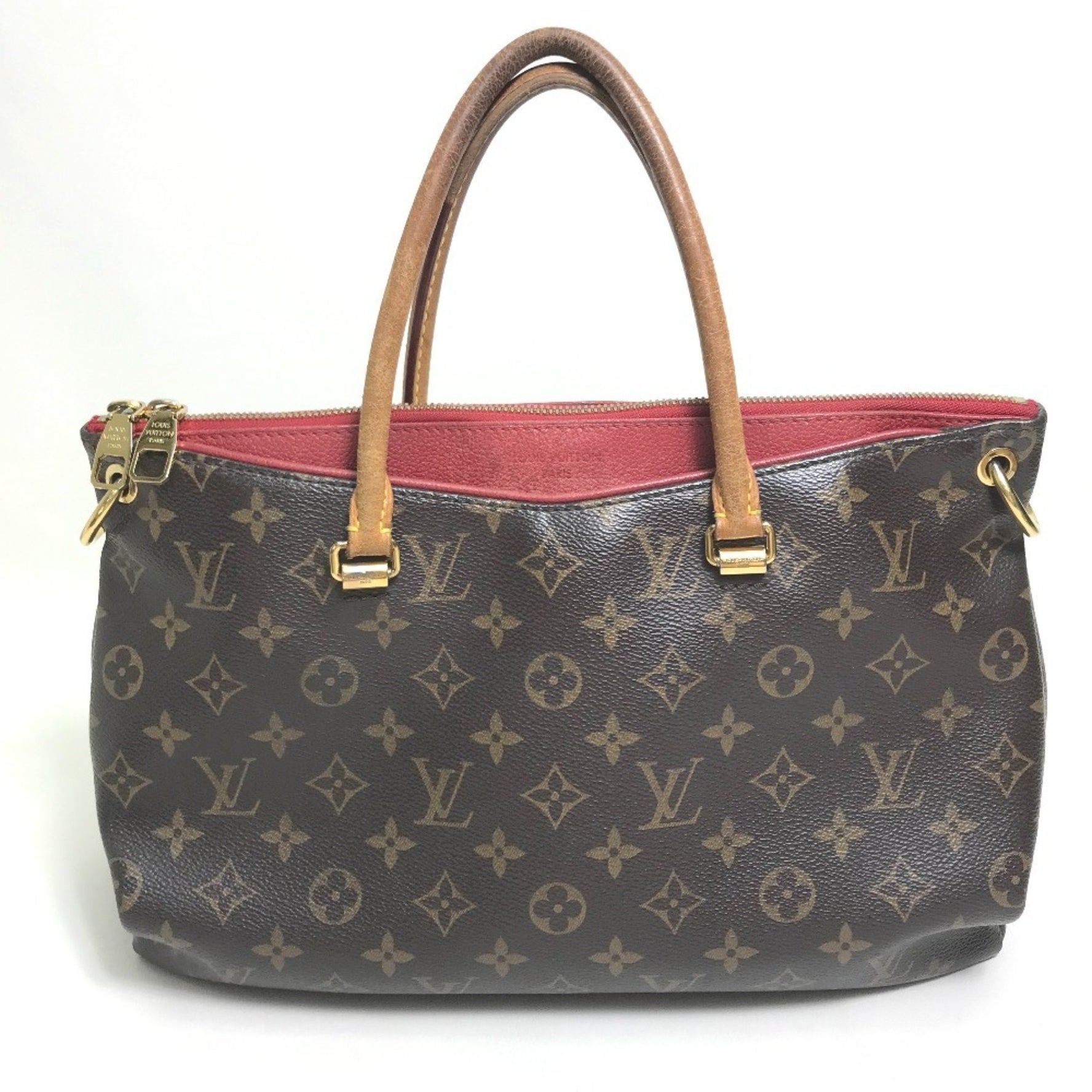 Louis Vuitton Monogram Pallas Shoulder Bag/Handbag in Canvas, Brown and Red