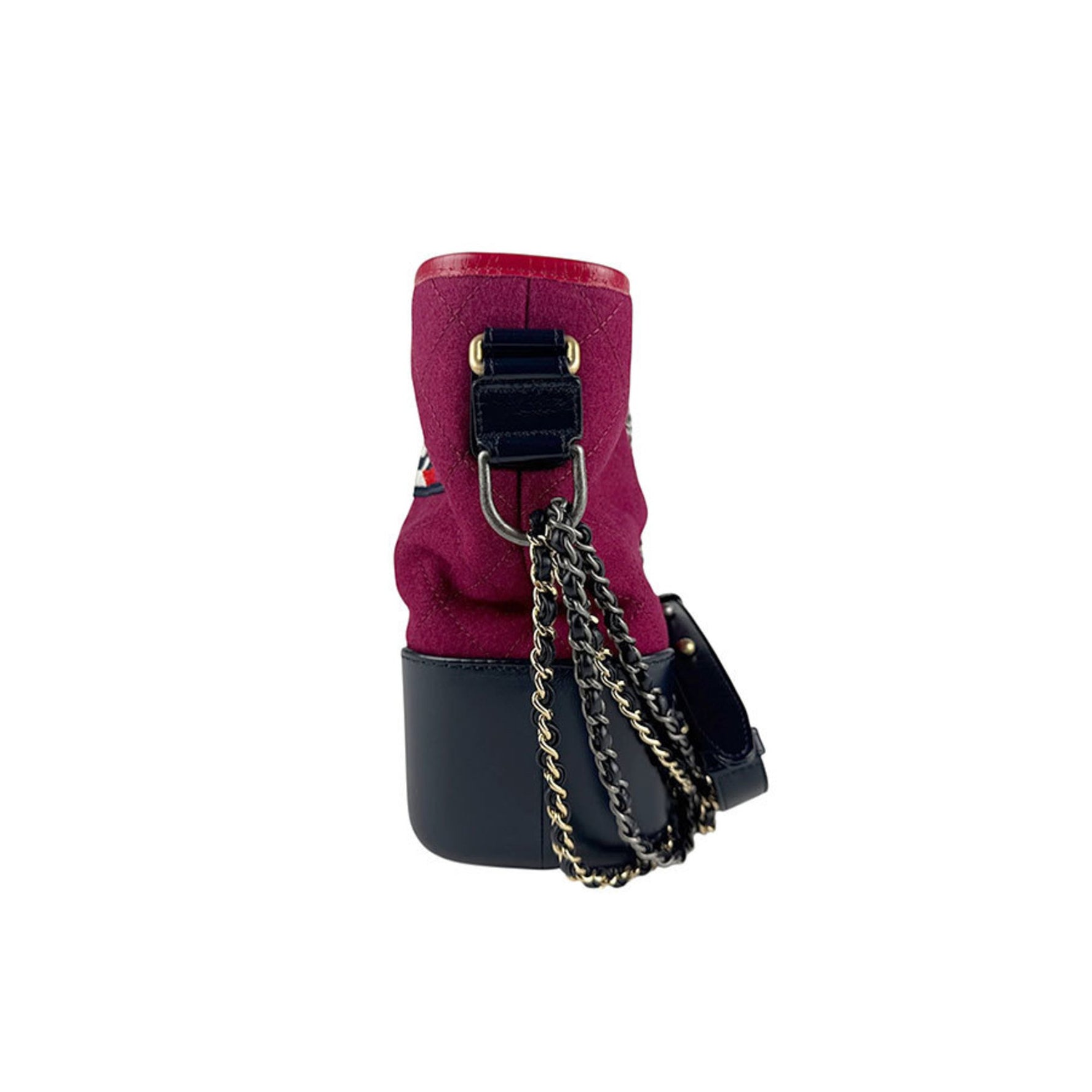 CHANEL Gabrielle de Shoulder Bag, Wool and Leather, Bordeaux Navy