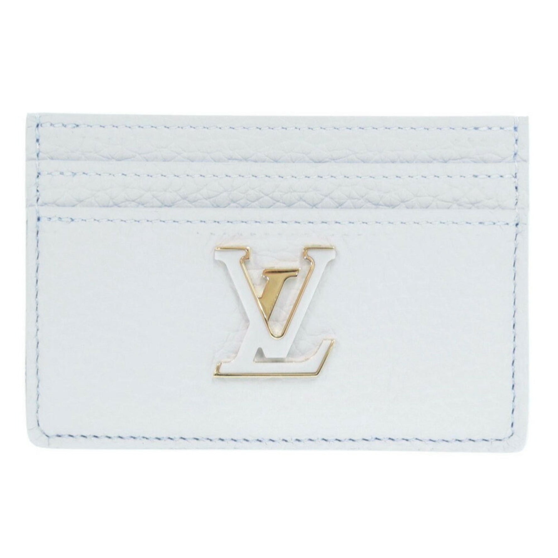 Unused Louis Vuitton Porte Carte Capucines Taurillon Leather IC Chip Blue Olympus Card Case VUITTON