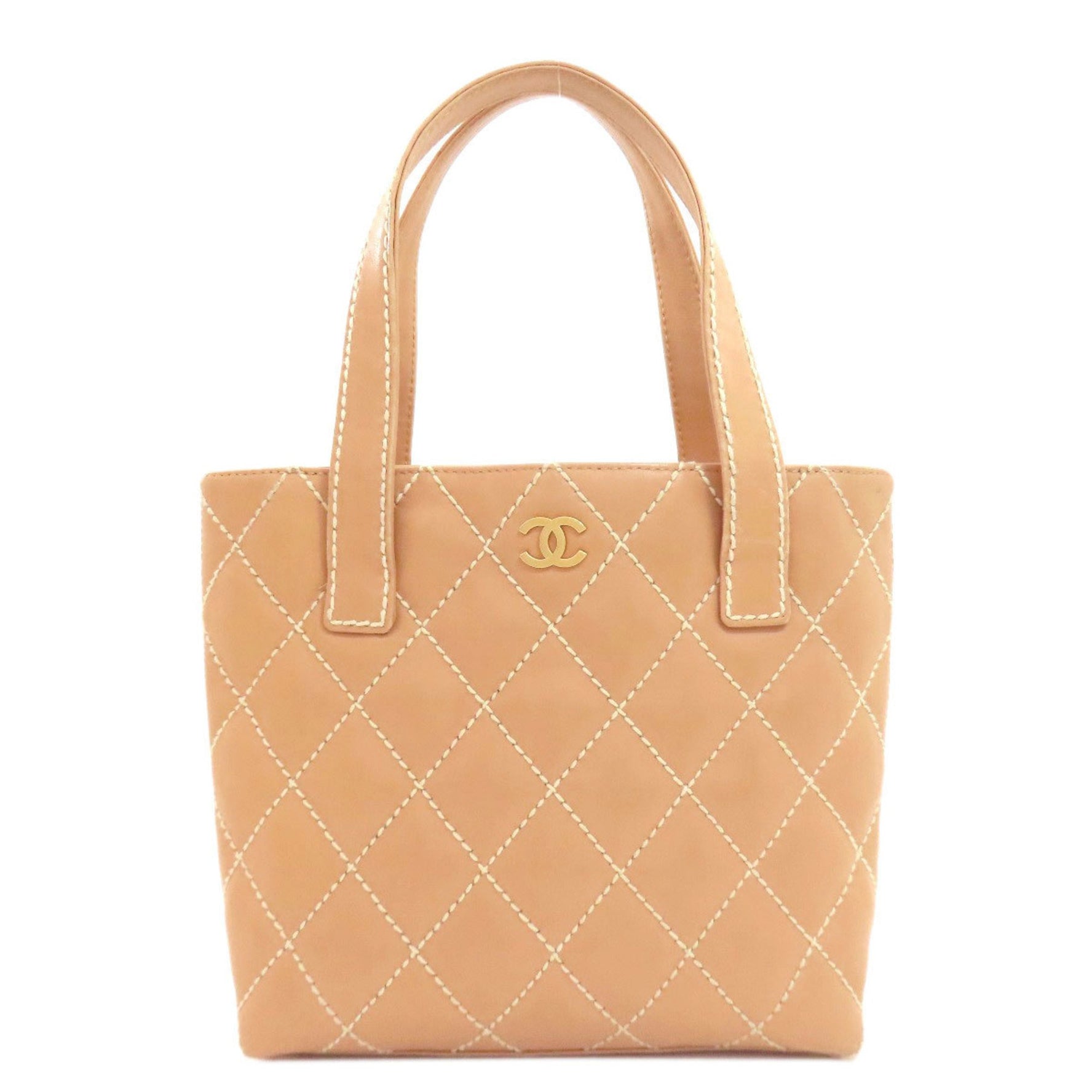 CHANEL Wild Stitch Gold Hardware Tote Bag Calfskin