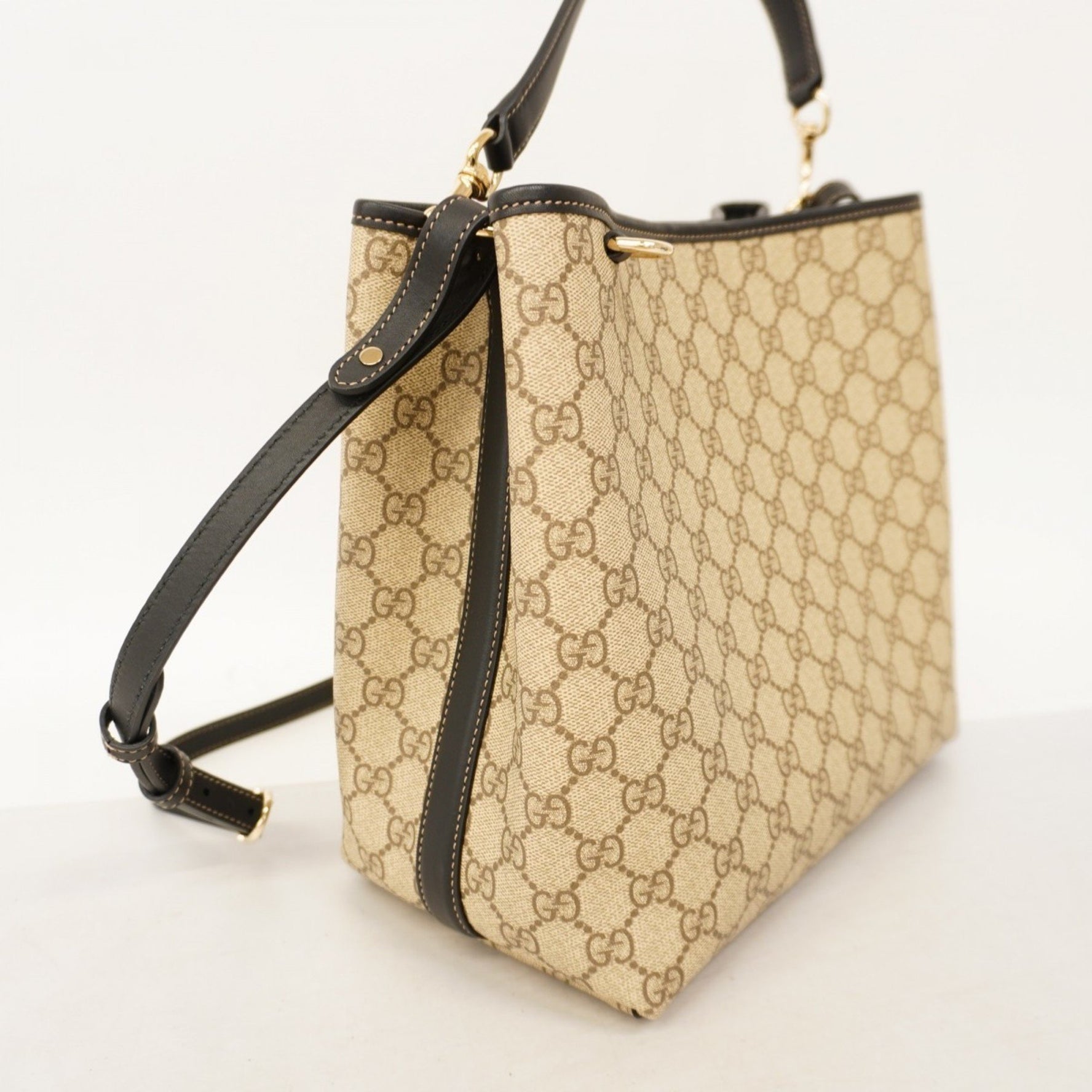 Gucci GG Supreme handbag beige black champagne women's