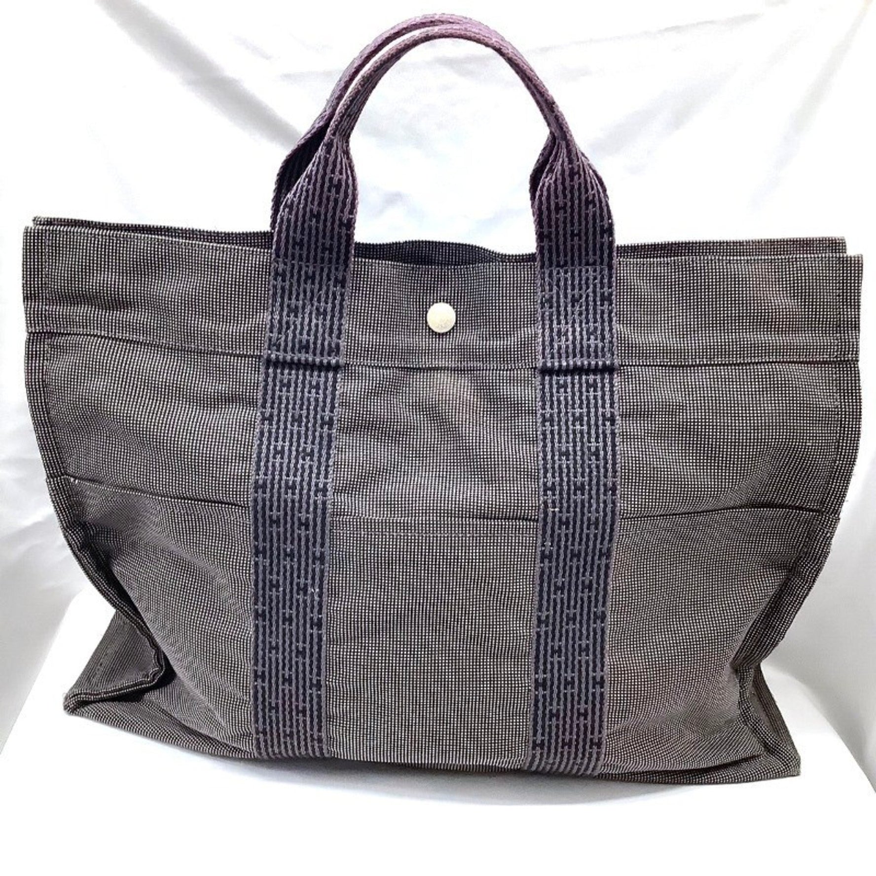 HERMES Air Line MM Tote Bag, Gray, Handbag MK-1943 JA-23869