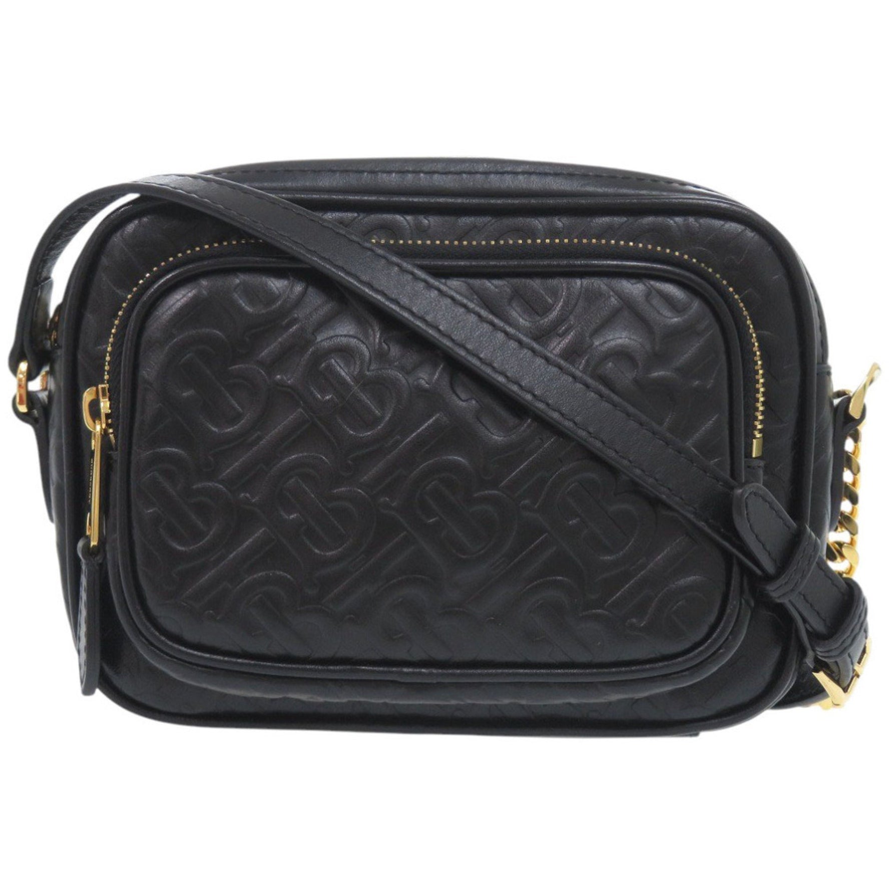 Burberry Camera Bag TB Monogram Leather Shoulder 0552