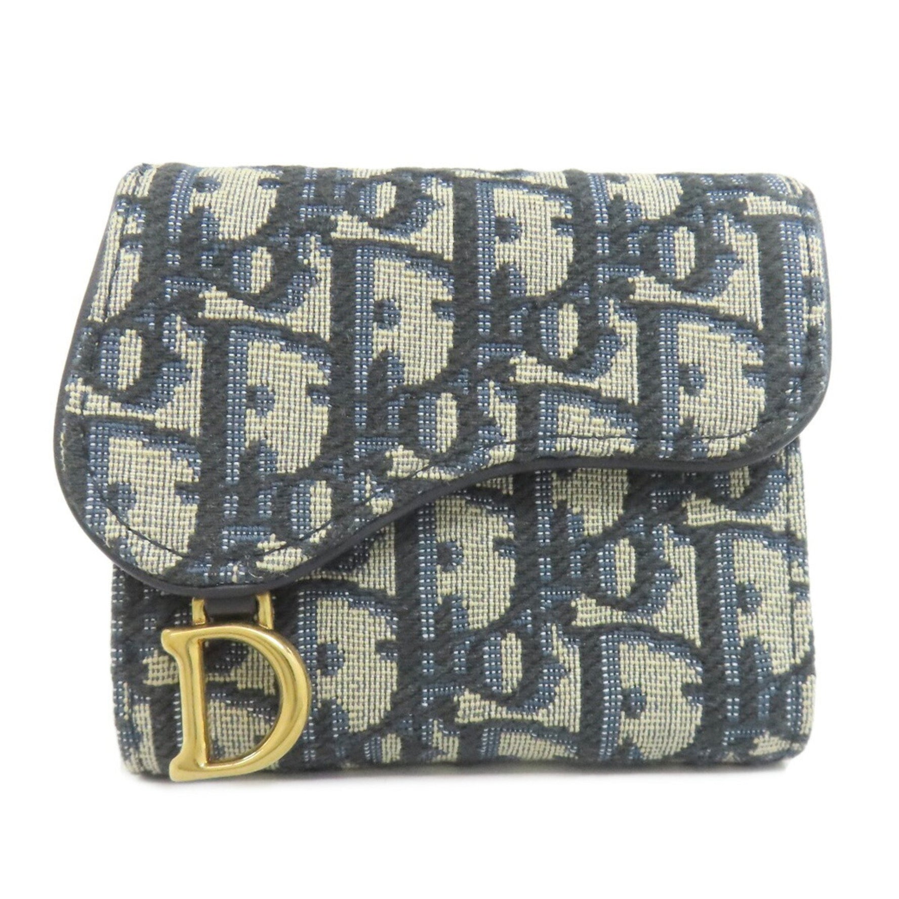 Christian Dior Saddle Trotter Print Bifold Wallet Canvas