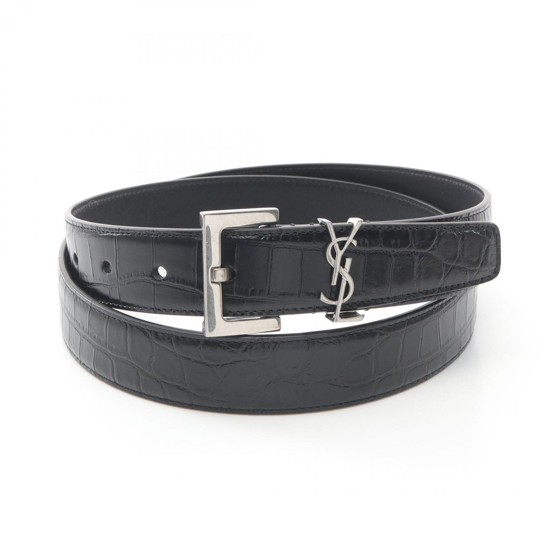 Saint Laurent Cassandra Belt Clothing Leather Men Women Black 634440DZE0E100090