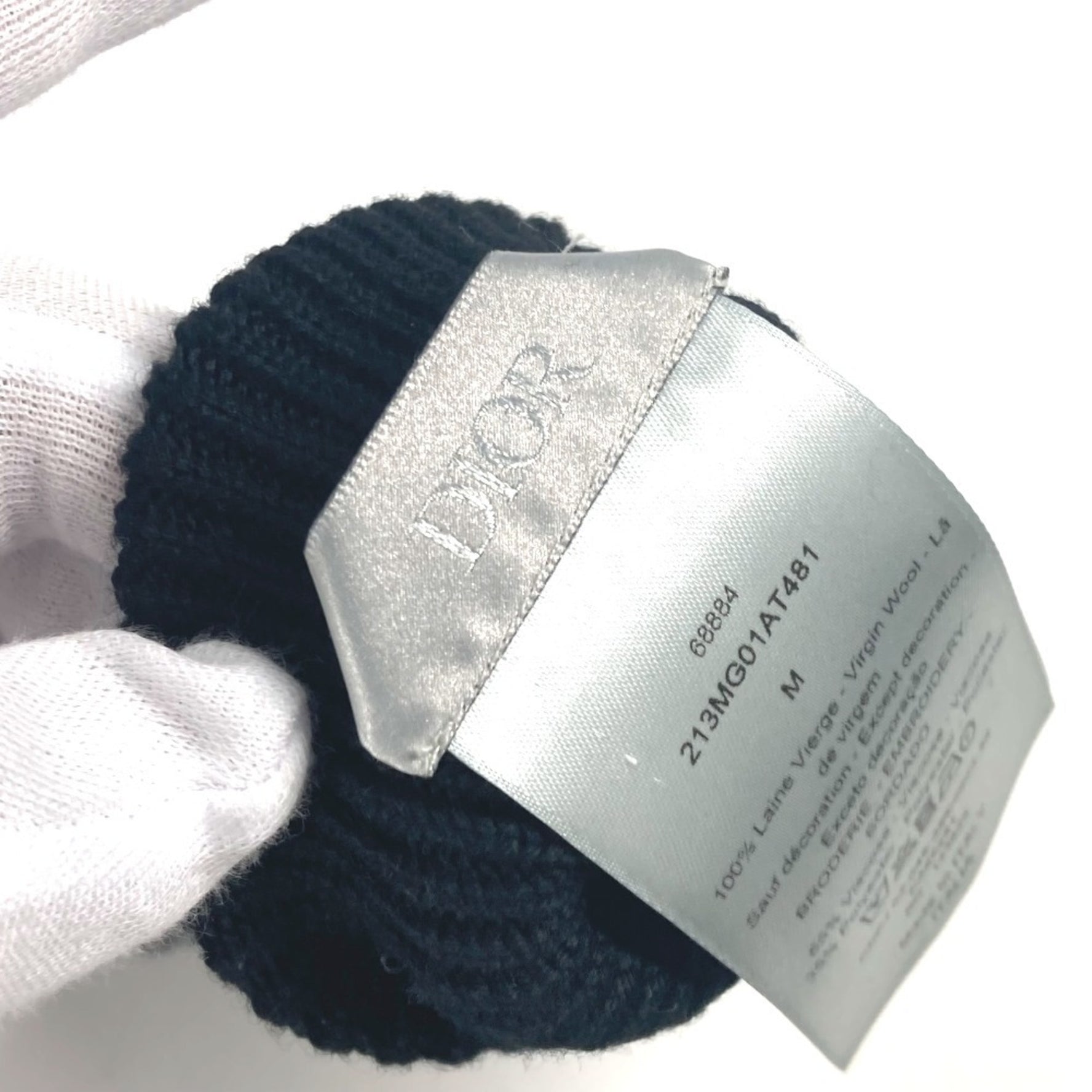 Christian Dior Dior Bicolor CD Logo Gloves Accessories Wool Grey