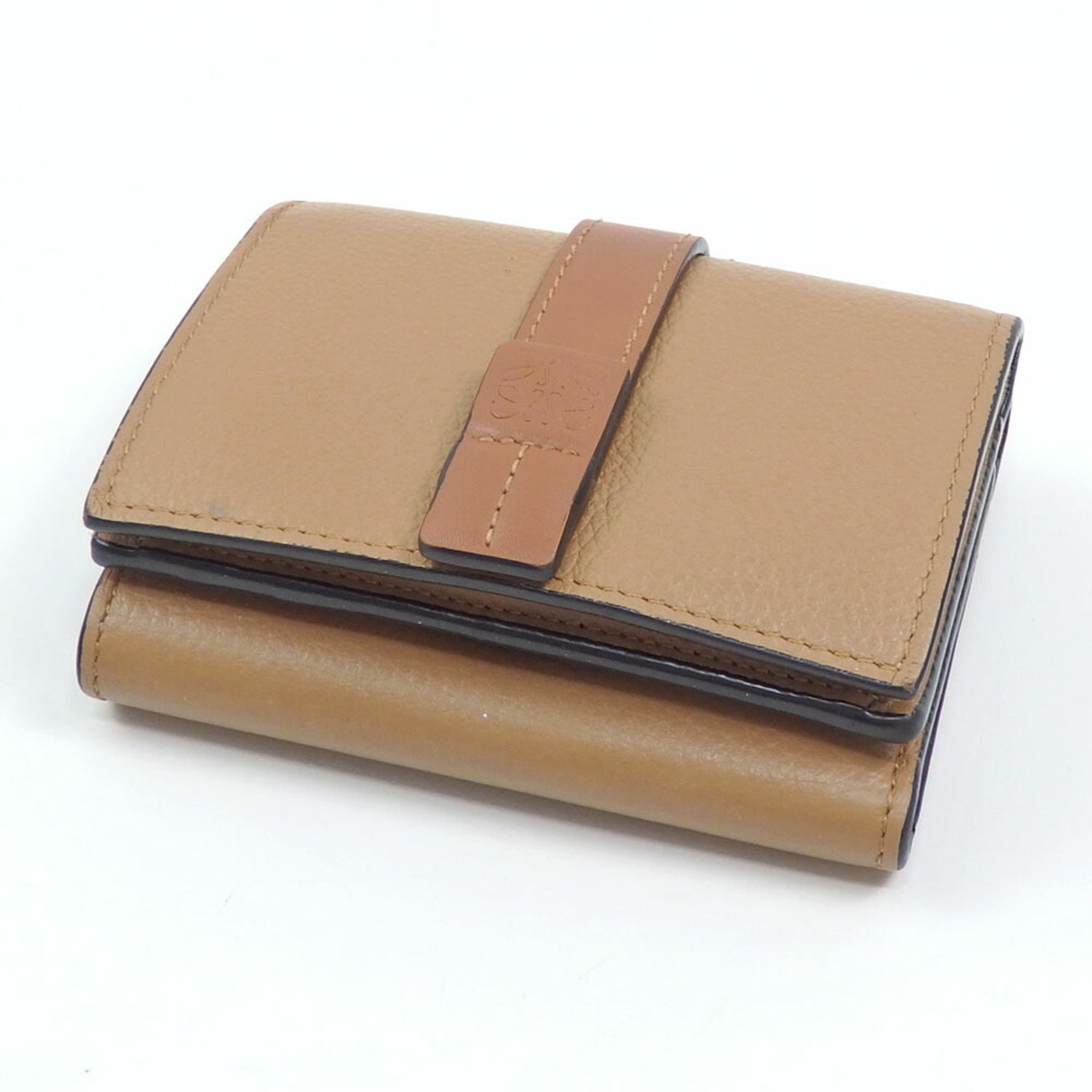 Loewe Trifold Wallet in Toffee Tan Grained Calfskin