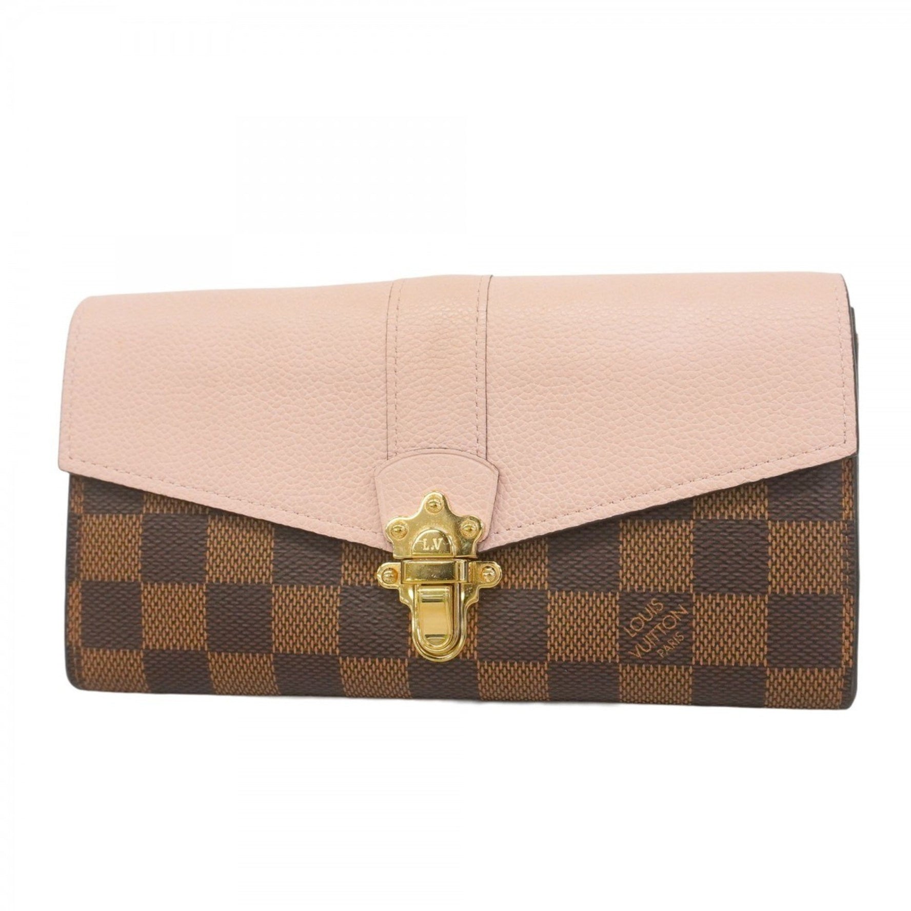Louis Vuitton Damier Portefeuille Clapton Long Wallet Ebene Magnolia