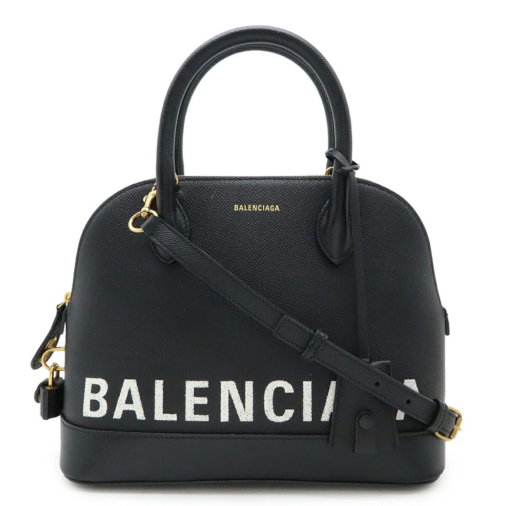 BALENCIAGA Ville S Handbag/Shoulder Bag in Black Leather (518873)