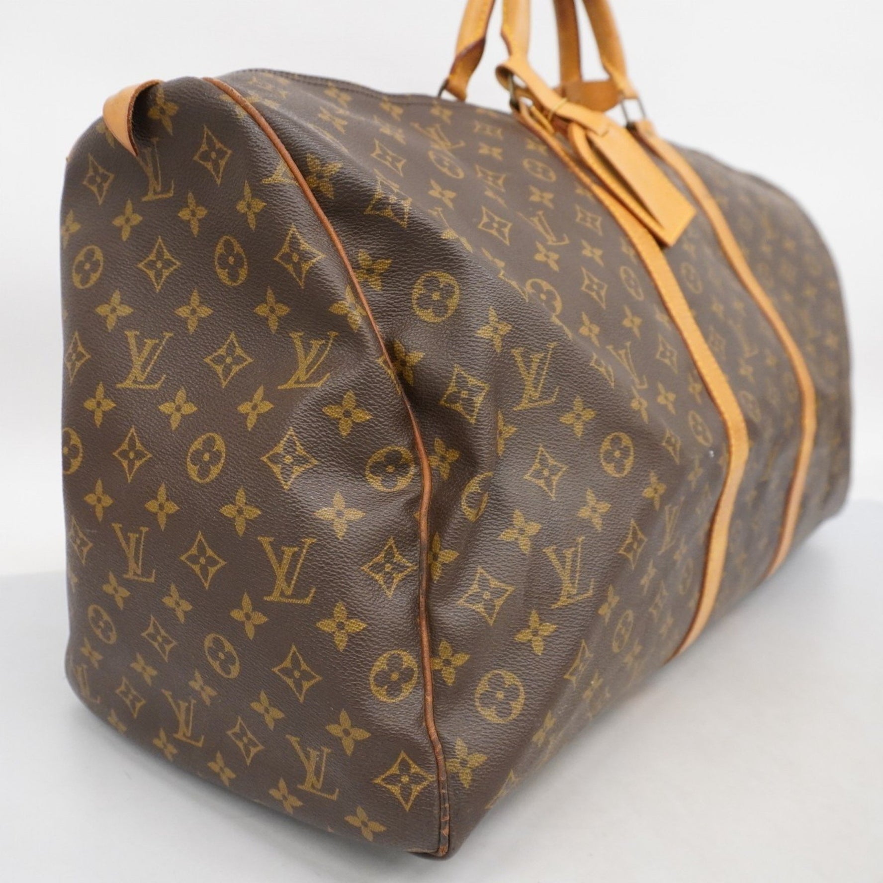 Louis Vuitton Monogram Keepall 60 Boston Bag M41422 Brown Men's and Women's