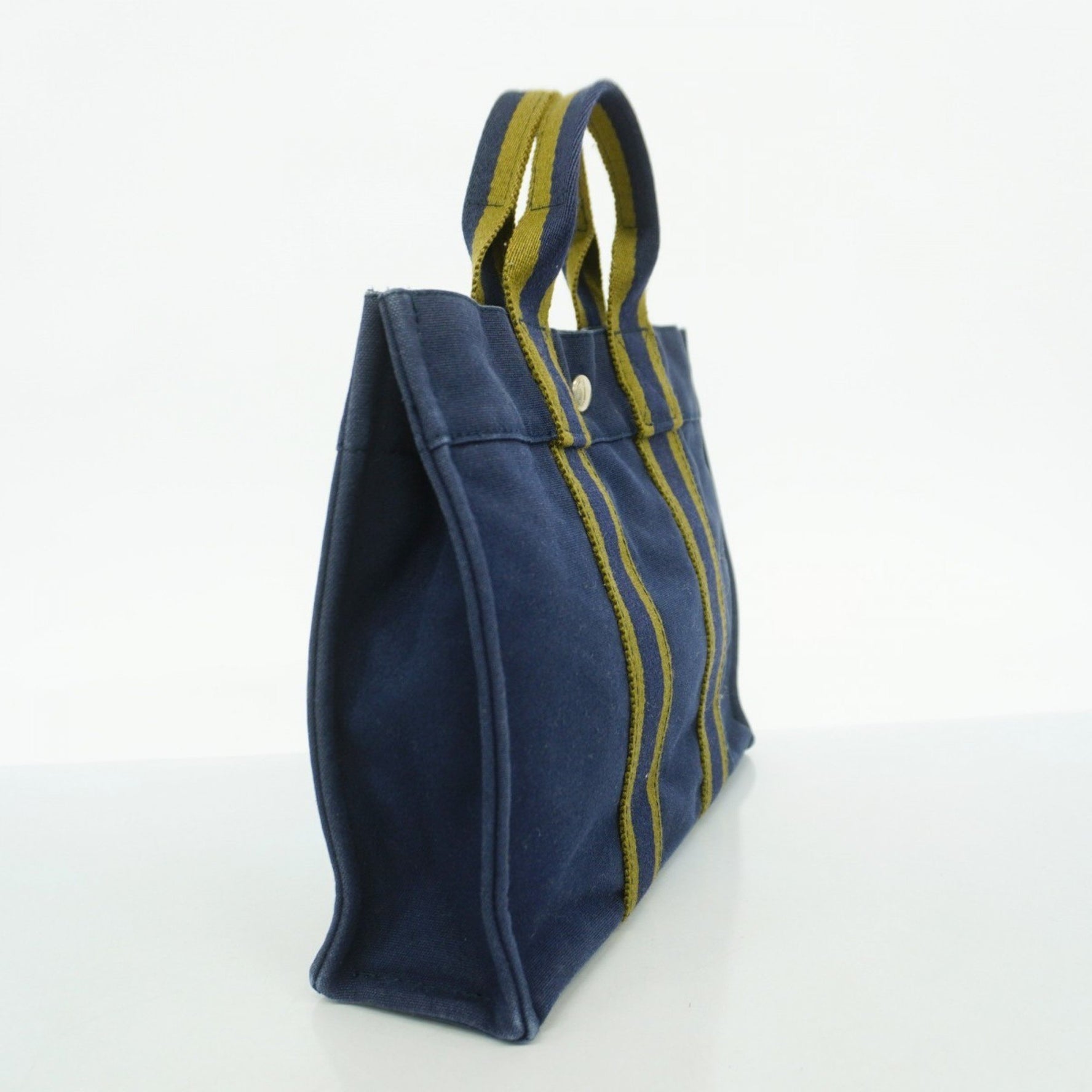Hermes Handbag Foul Tou PM Canvas Navy Women's