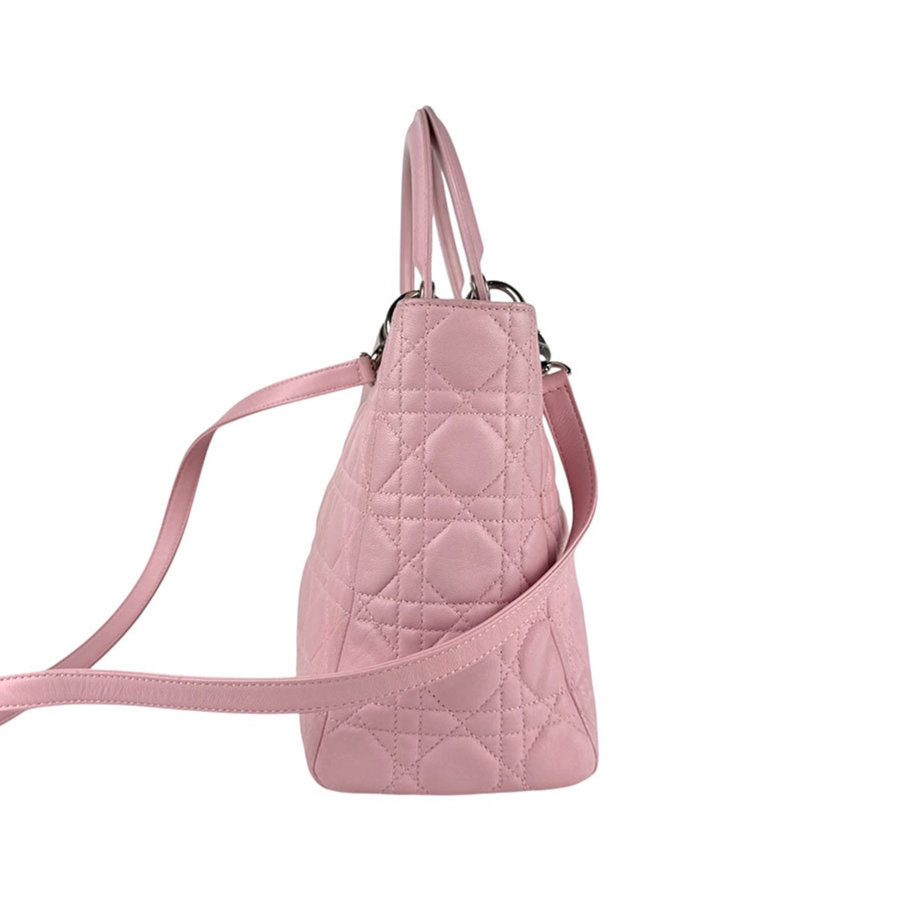 Christian Dior Lady handbag/shoulder bag in and silver lambskin