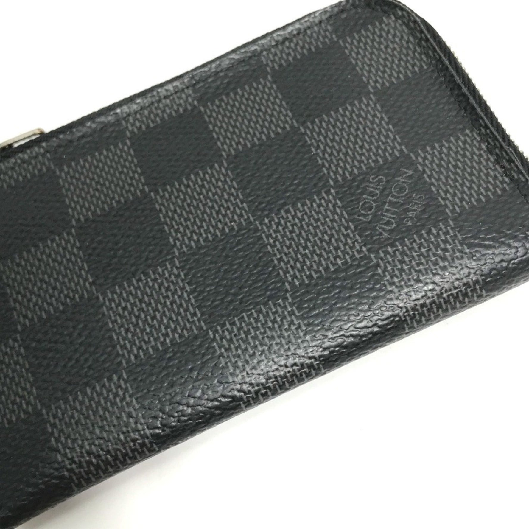 LOUIS VUITTON N61237 Damier Graphite Porte-Monnaie L-Zip Coin Case, Canvas, Men's, Black