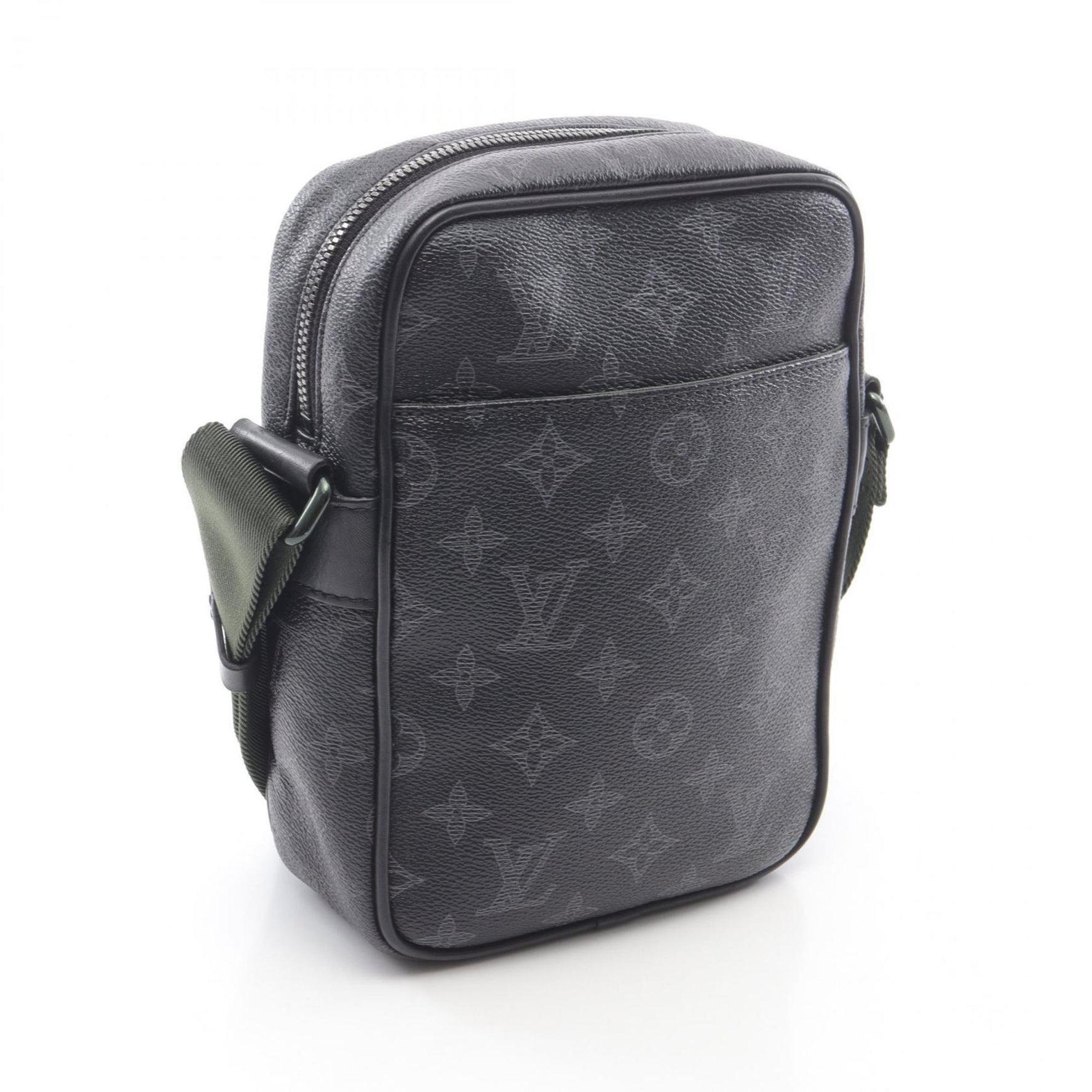 Louis Vuitton Danube PM Vivienne Shoulder Bag in Monogram Eclipse Coated Canvas and Leather, Black, White, Khaki