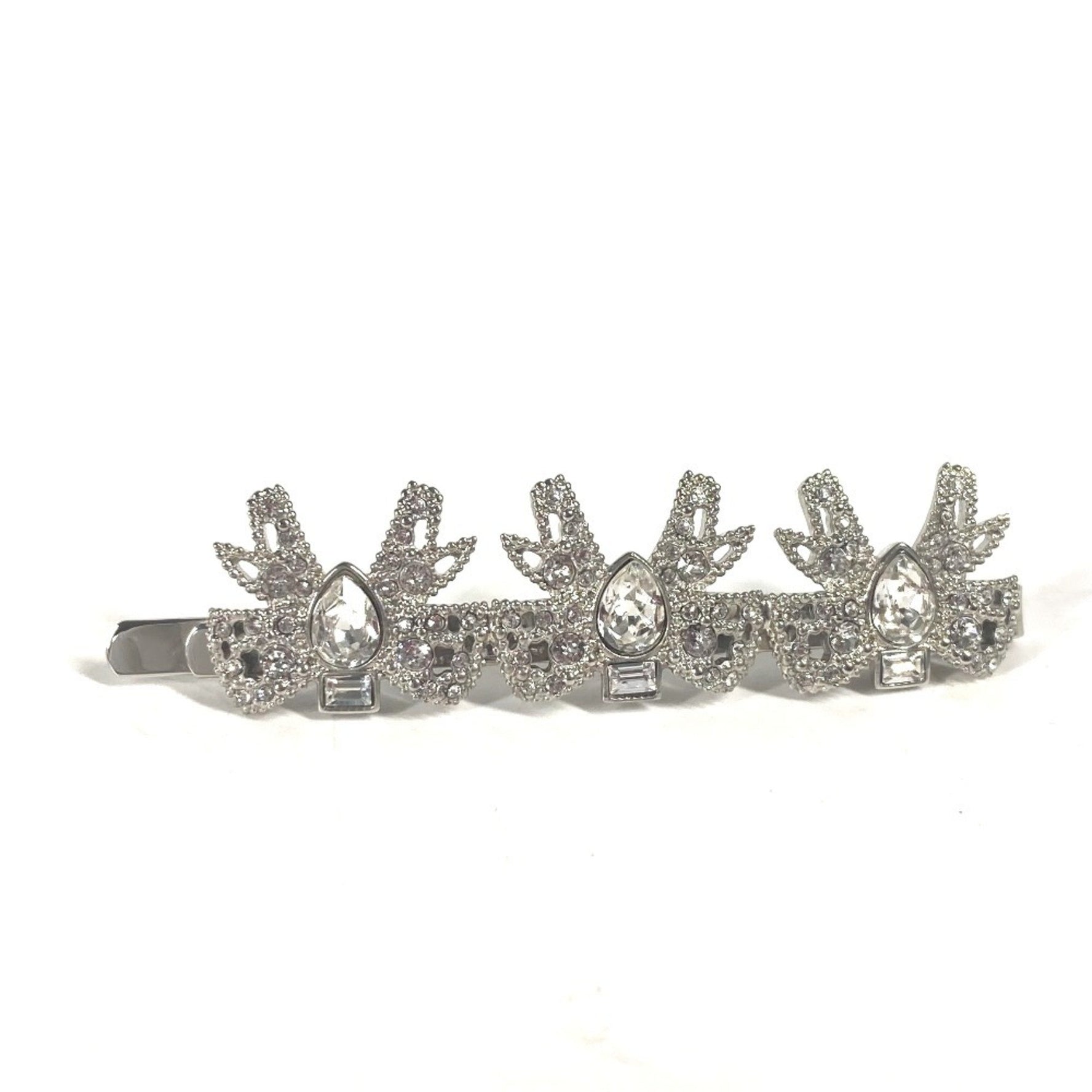 Miu Miu miu miu Ribbon Rhinestone Hair Barrette Hairpin Metal