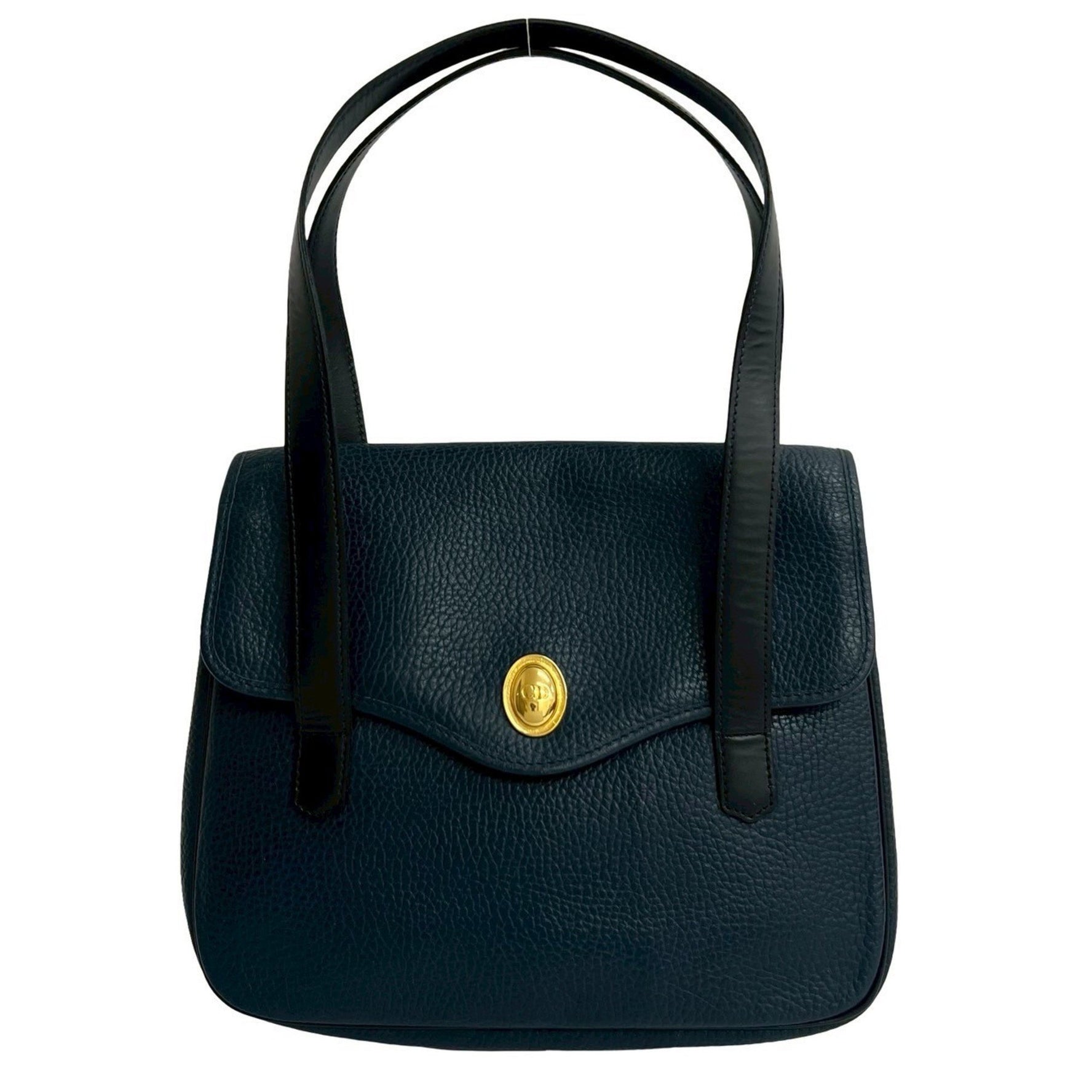 Christian Dior Vintage CD Logo Metal Hardware Leather Handbag Mini Tote Bag