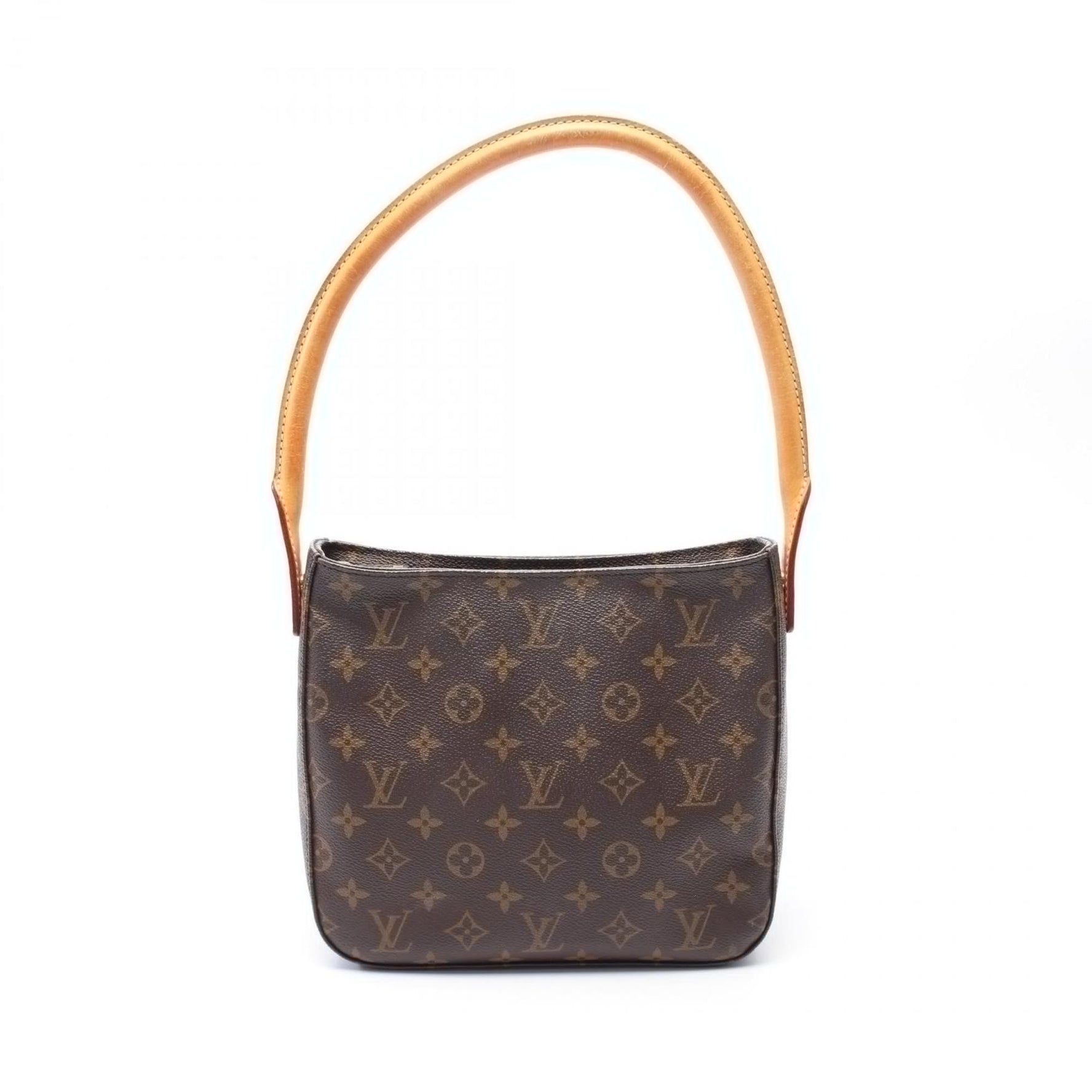 Louis Vuitton Looping MM Shoulder Bag, Coated Canvas, Leather, Monogram, Brown