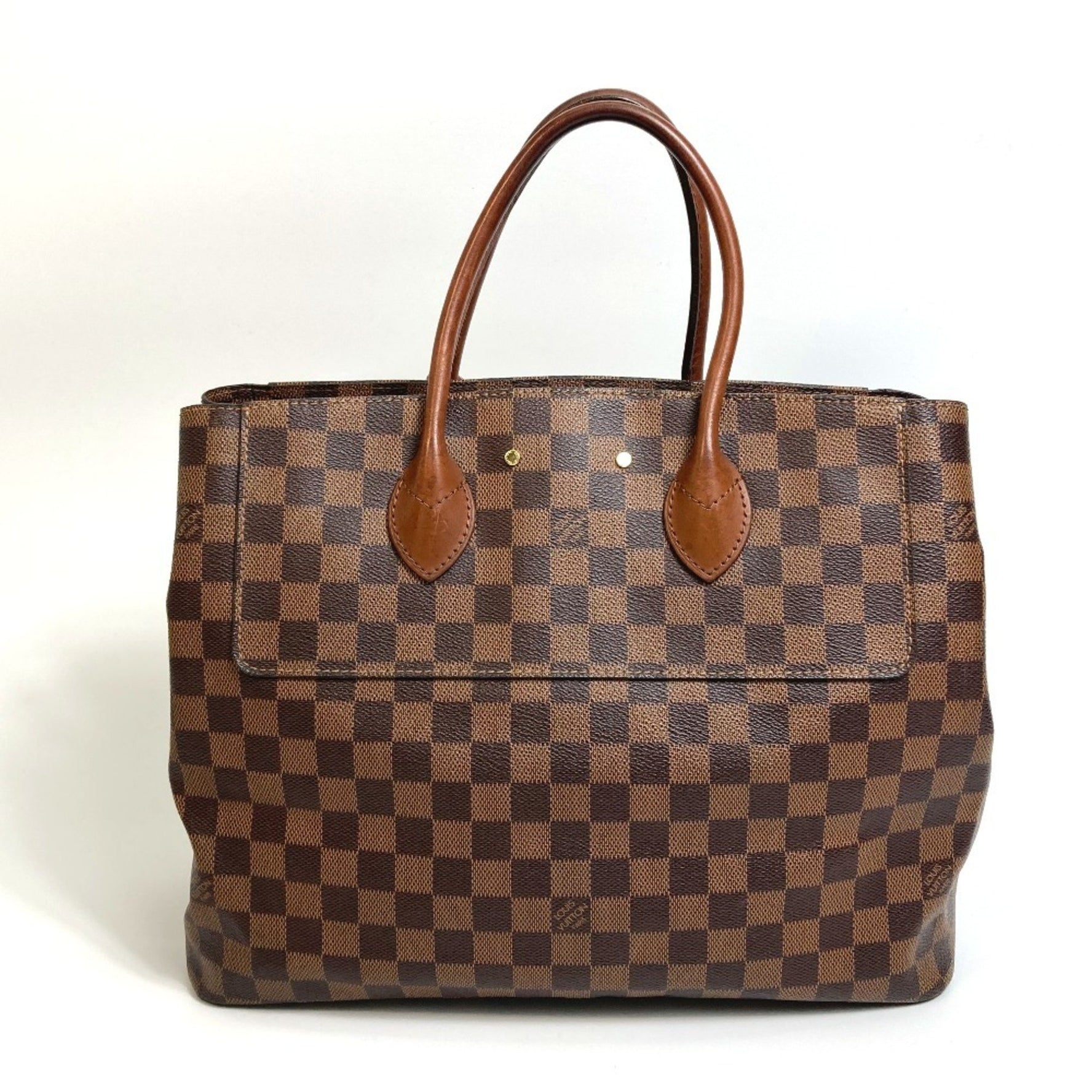 LOUIS VUITTON N41273 Damier Ascot Tote Bag, Handbag, Canvas, Women's, Ebene, Brown