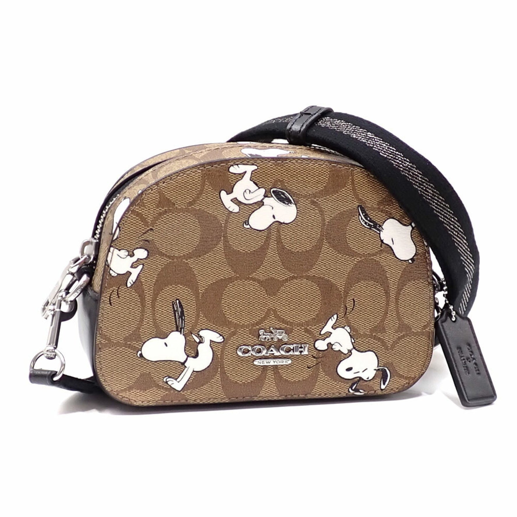 Coach x Peanuts Mini Serena Crossbody Shoulder Bag, Signature Canvas and Leather, Snoopy