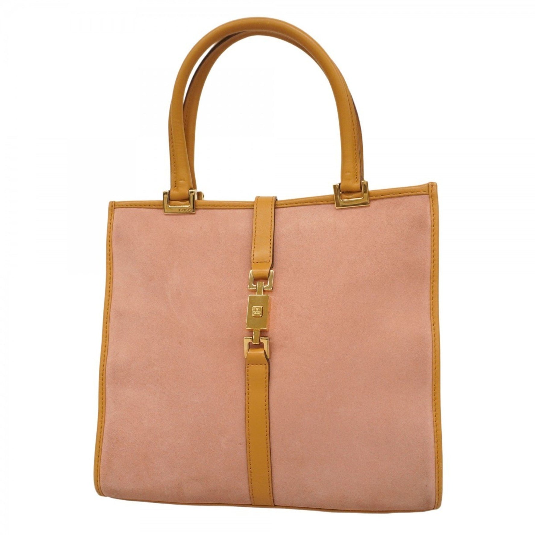 Gucci Jackie 002 1065 Suede Handbag in Pink and Beige