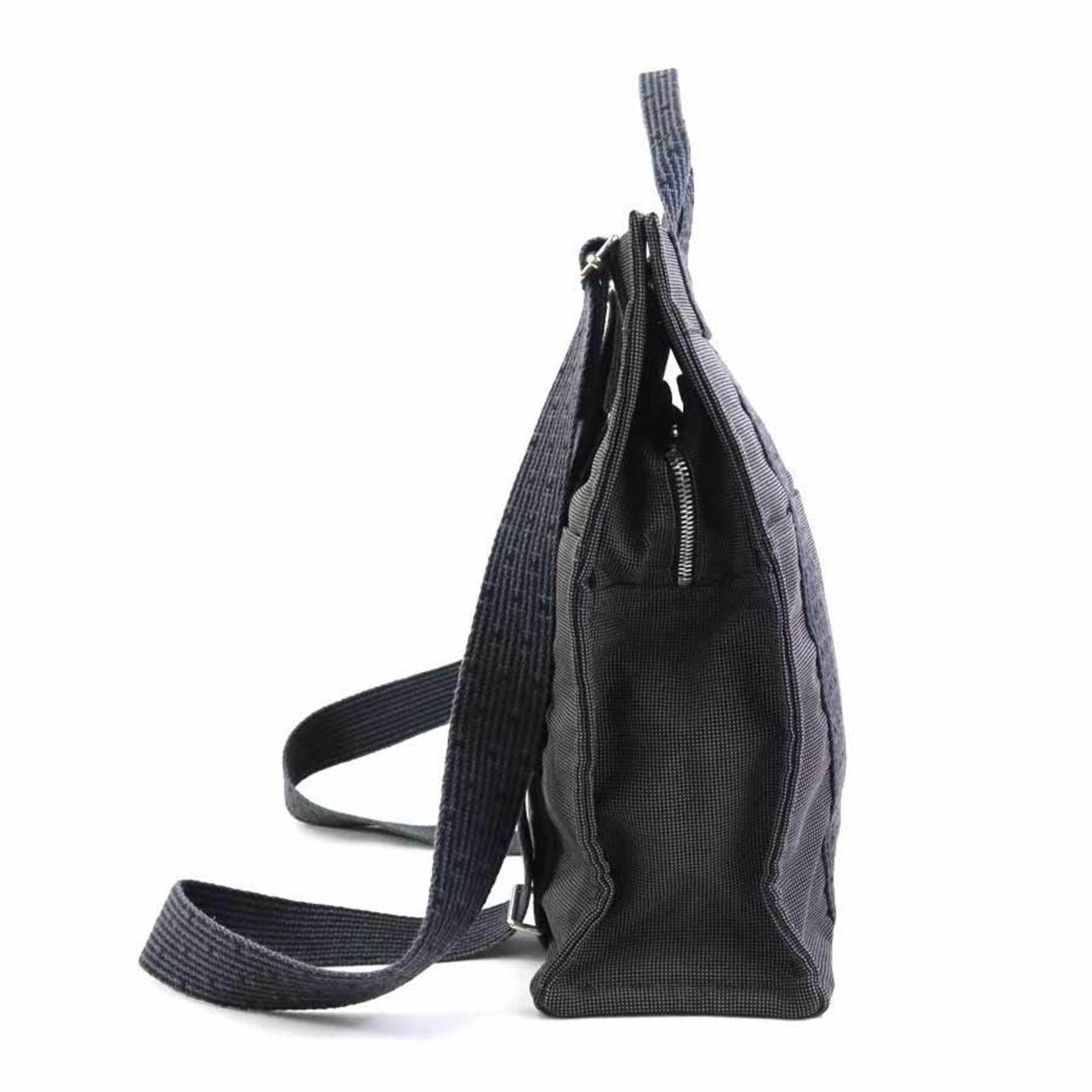 Hermes Hermès Air Line Ad MM Backpack, Canvas, Dark Gray and Silver, Men's