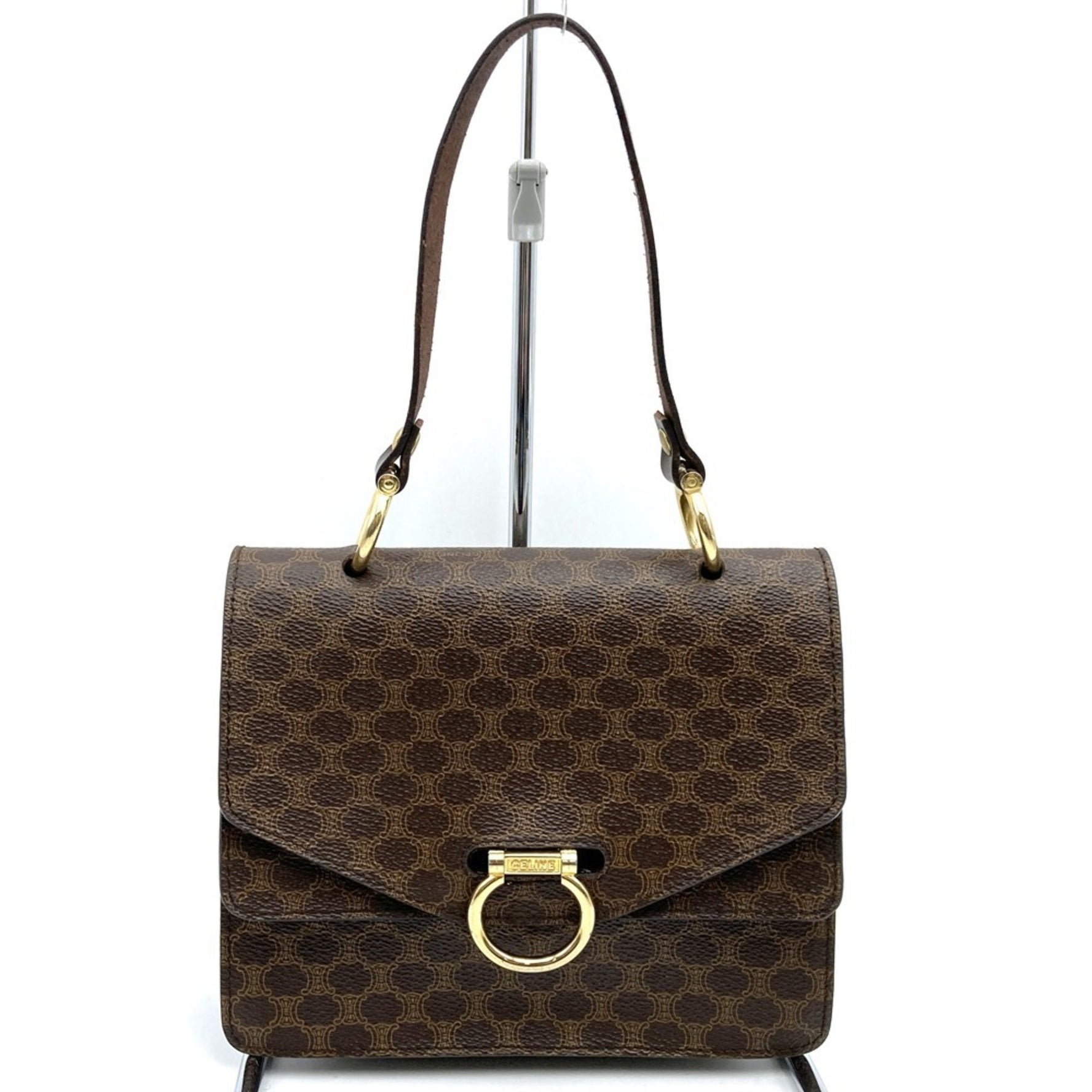 CELINE Double Flap Handbag in Macadam