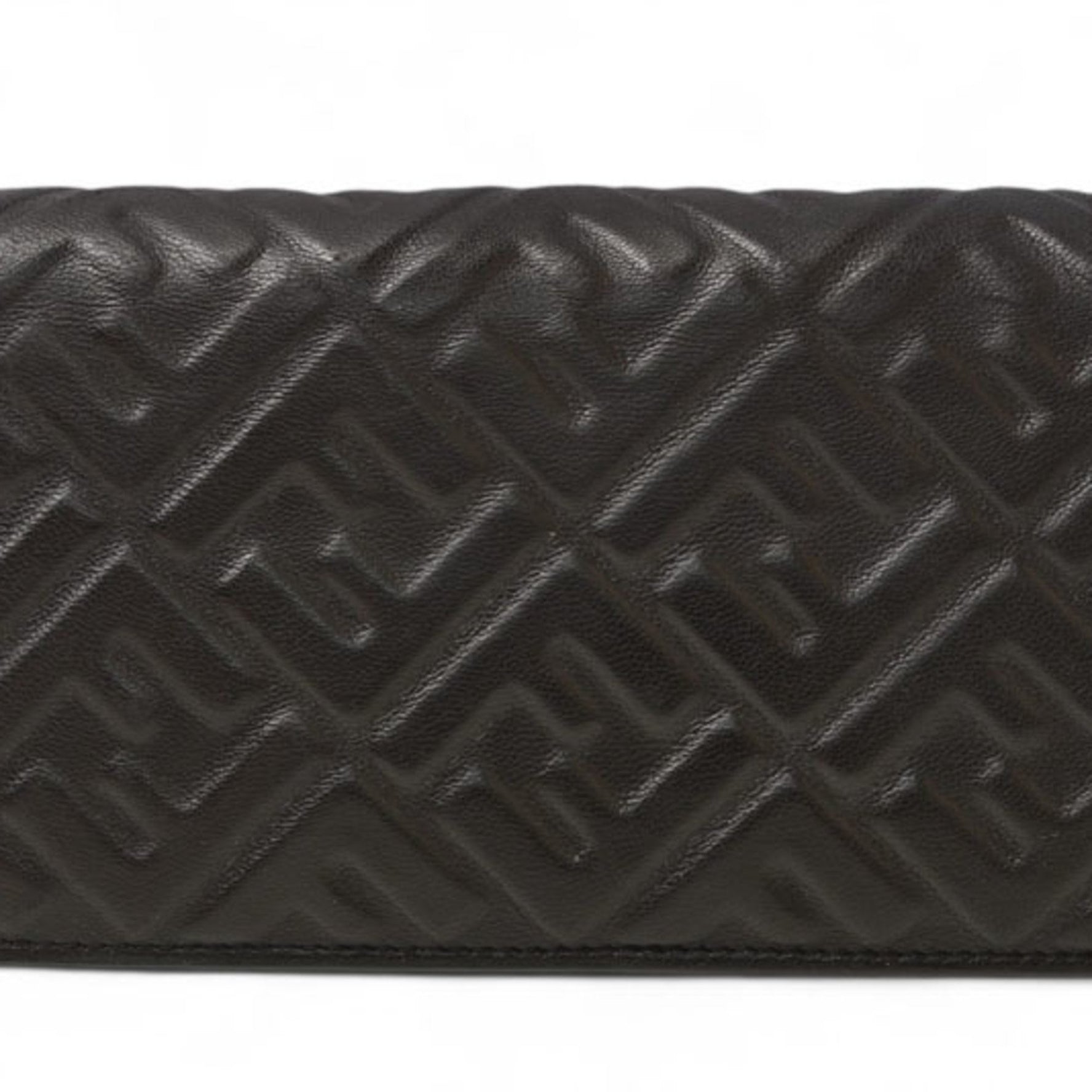Fendi wallet, bifold long leather, FF embossed