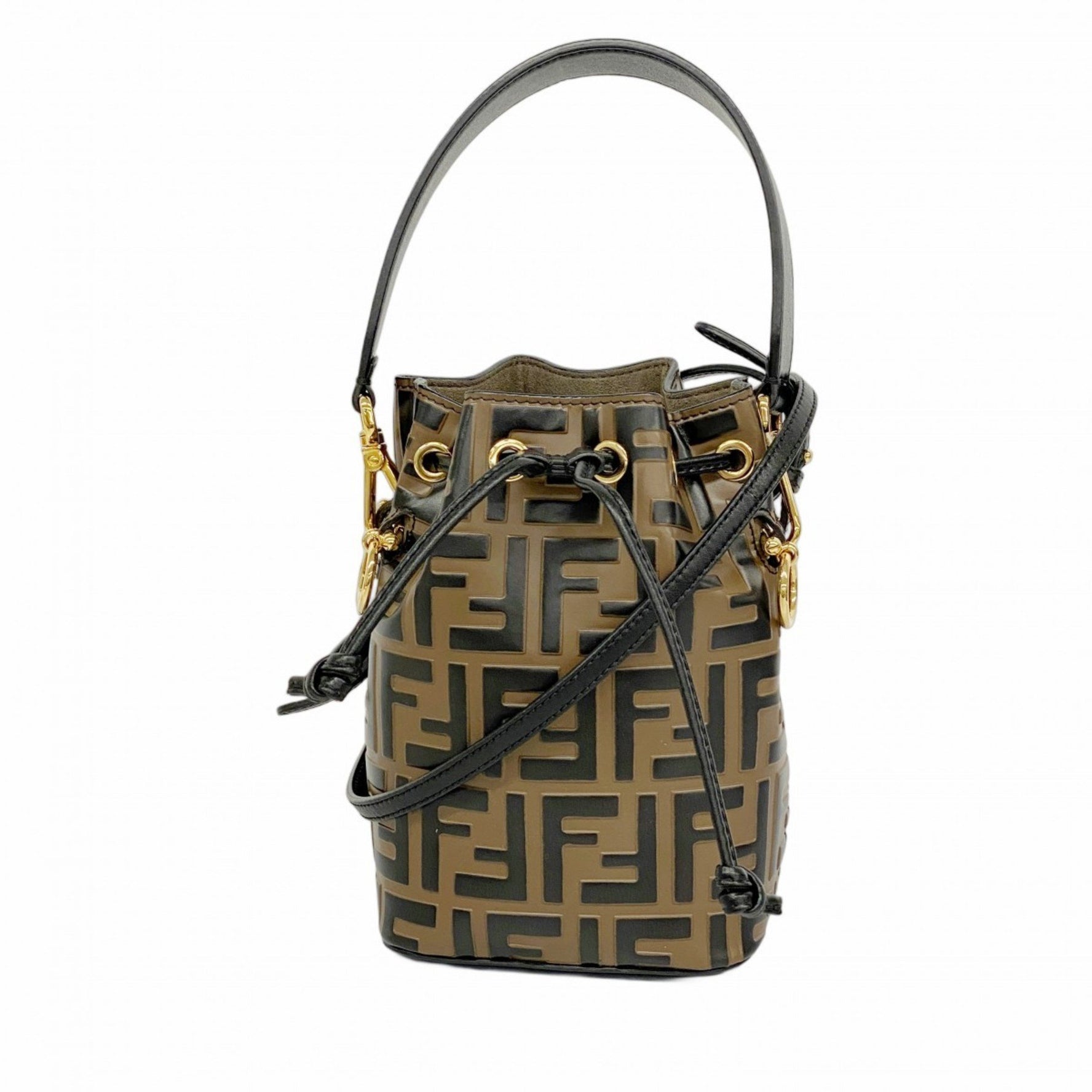 Fendi Montresor Leather Handbag in Brown and Black, Bag