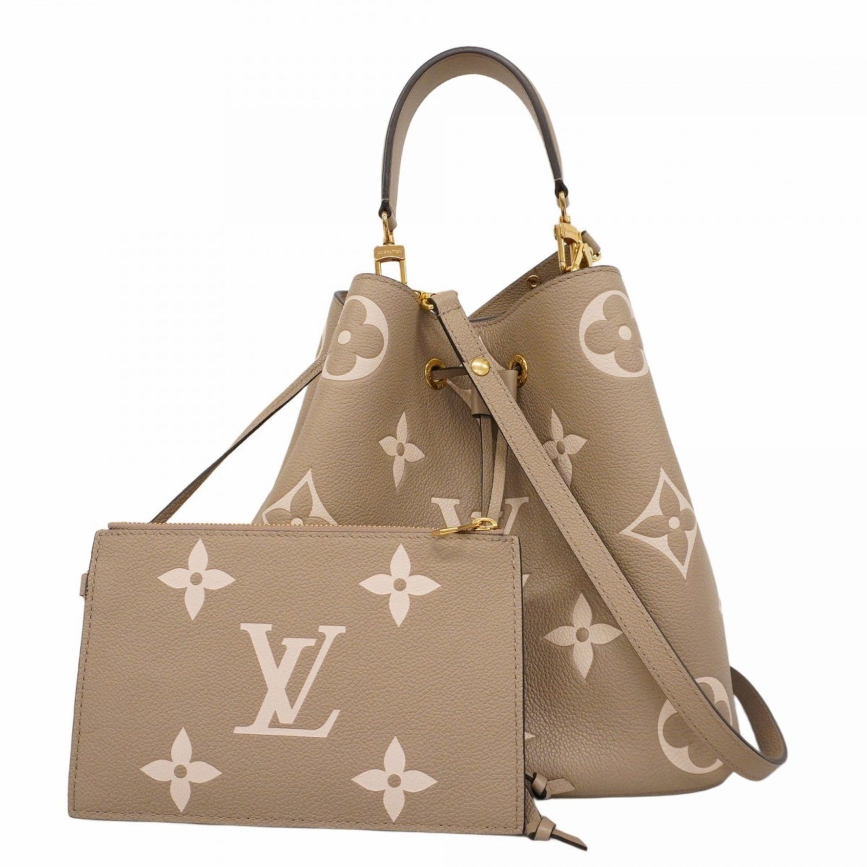 Louis Vuitton Shoulder Bag Monogram Empreinte Two-Tone NeoNoe MM M45555 Tourterelle Creme Women's
