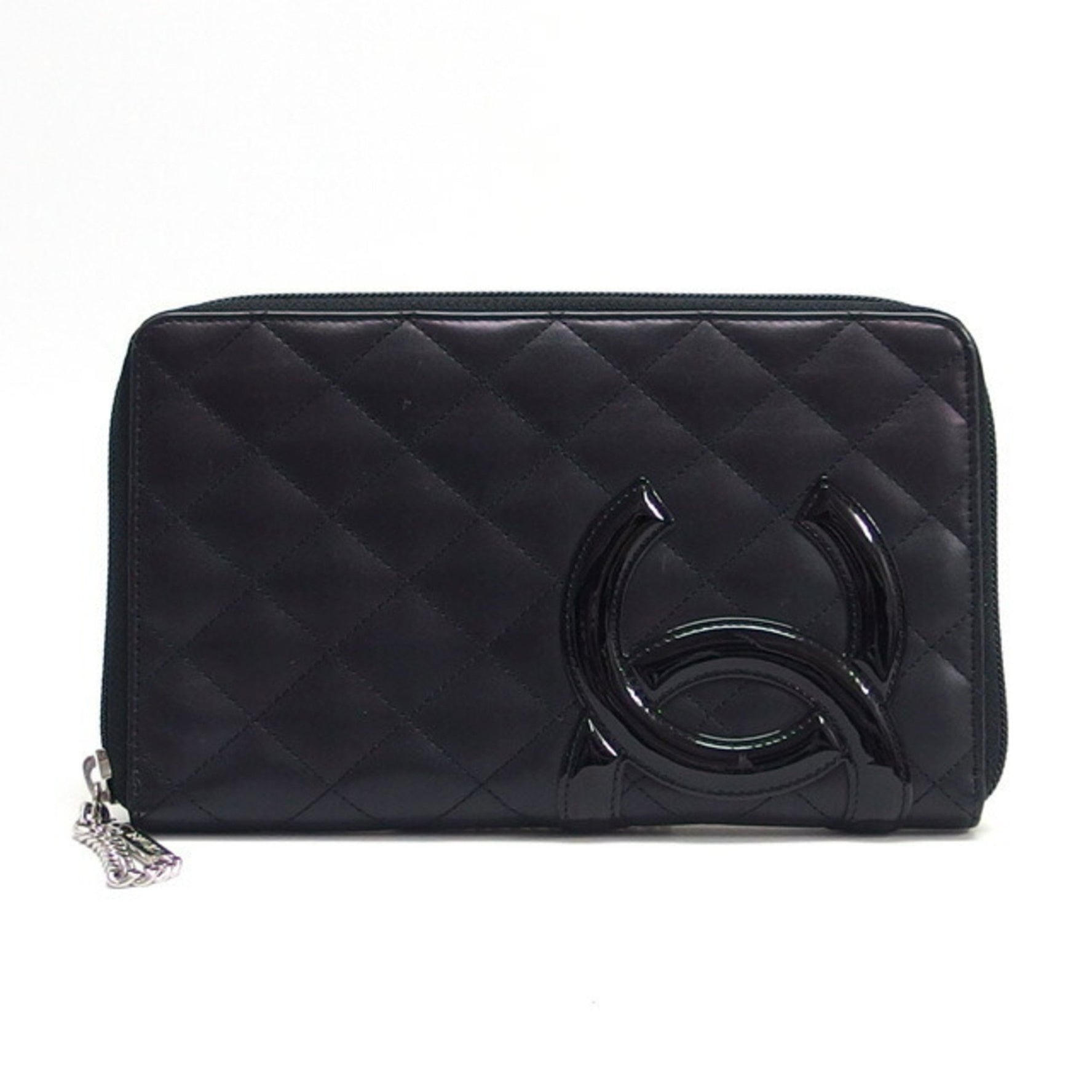 Chanel Cambon Line Round Long Wallet Large Black