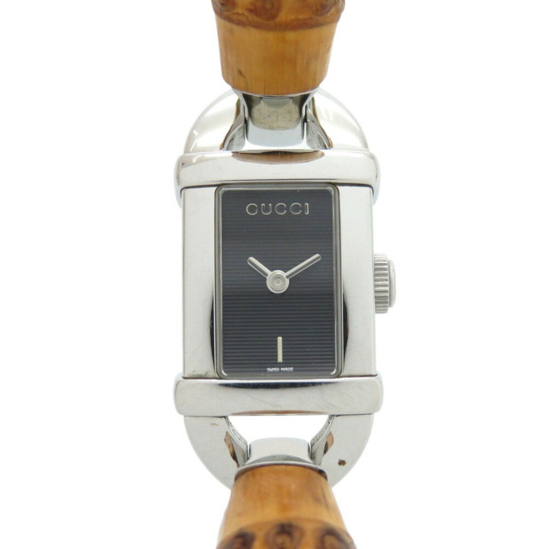 Gucci Bamboo 6800L Stainless Steel Black Dial Quartz Watch 1490GUCCI