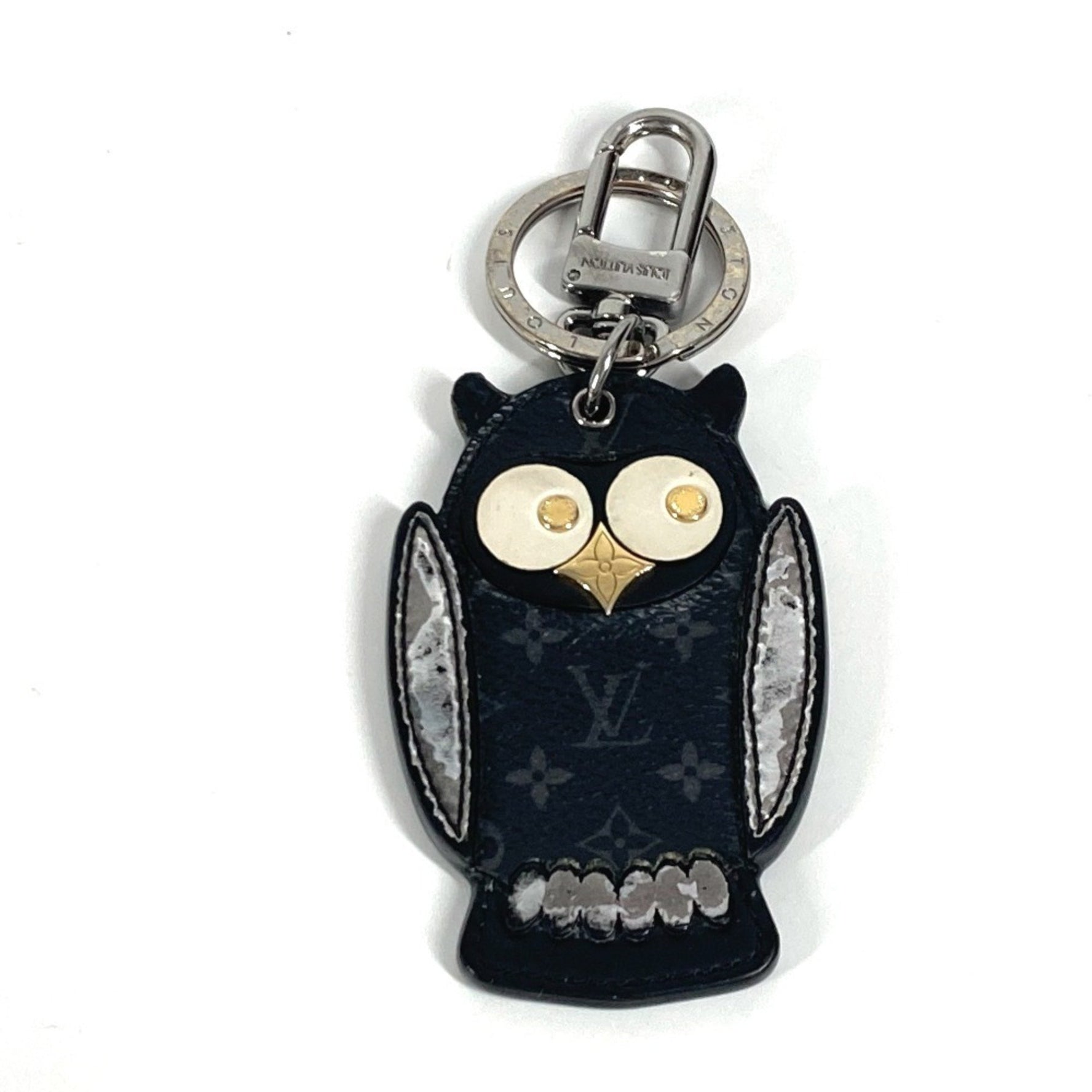 Louis Vuitton Monogram Eclipse Porte Clé Owl Bag Charm Keychain Canvas Men's