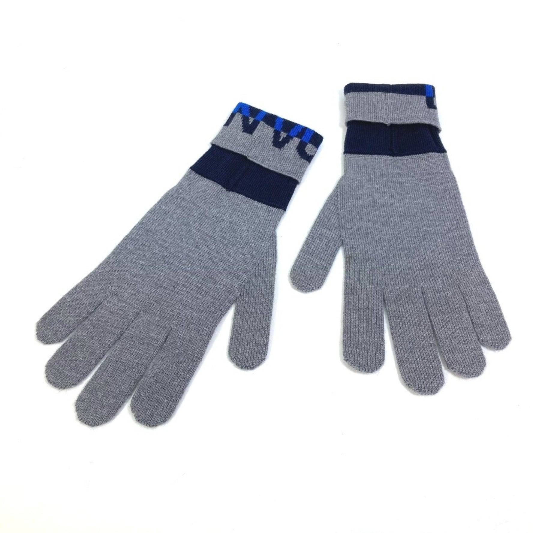 LOUIS VUITTON M71247 Gon LV Horizon Wool Gloves, Men's, Gray