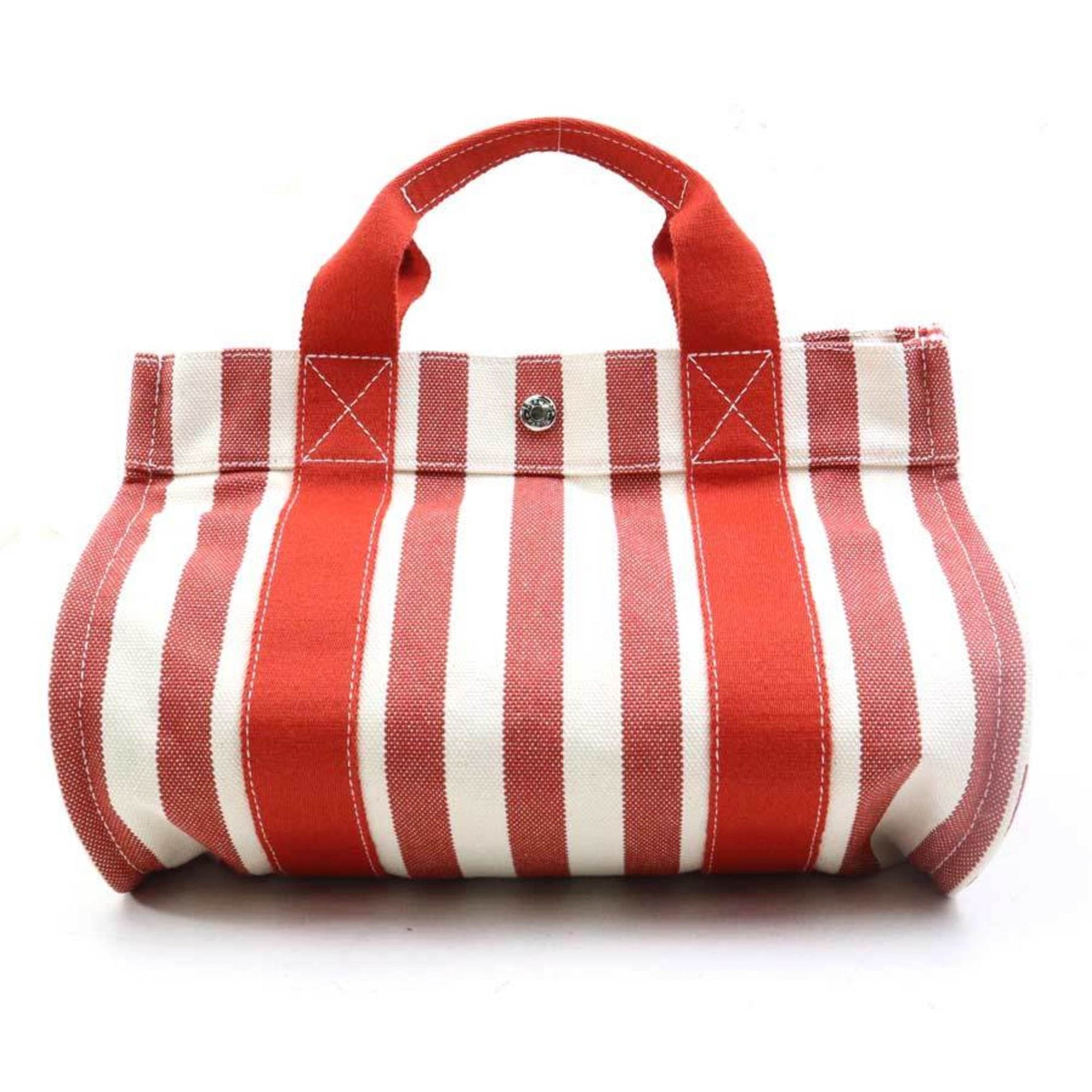 Hermes Hermès Cannes PM handbag tote bag in red, ivory, and silver