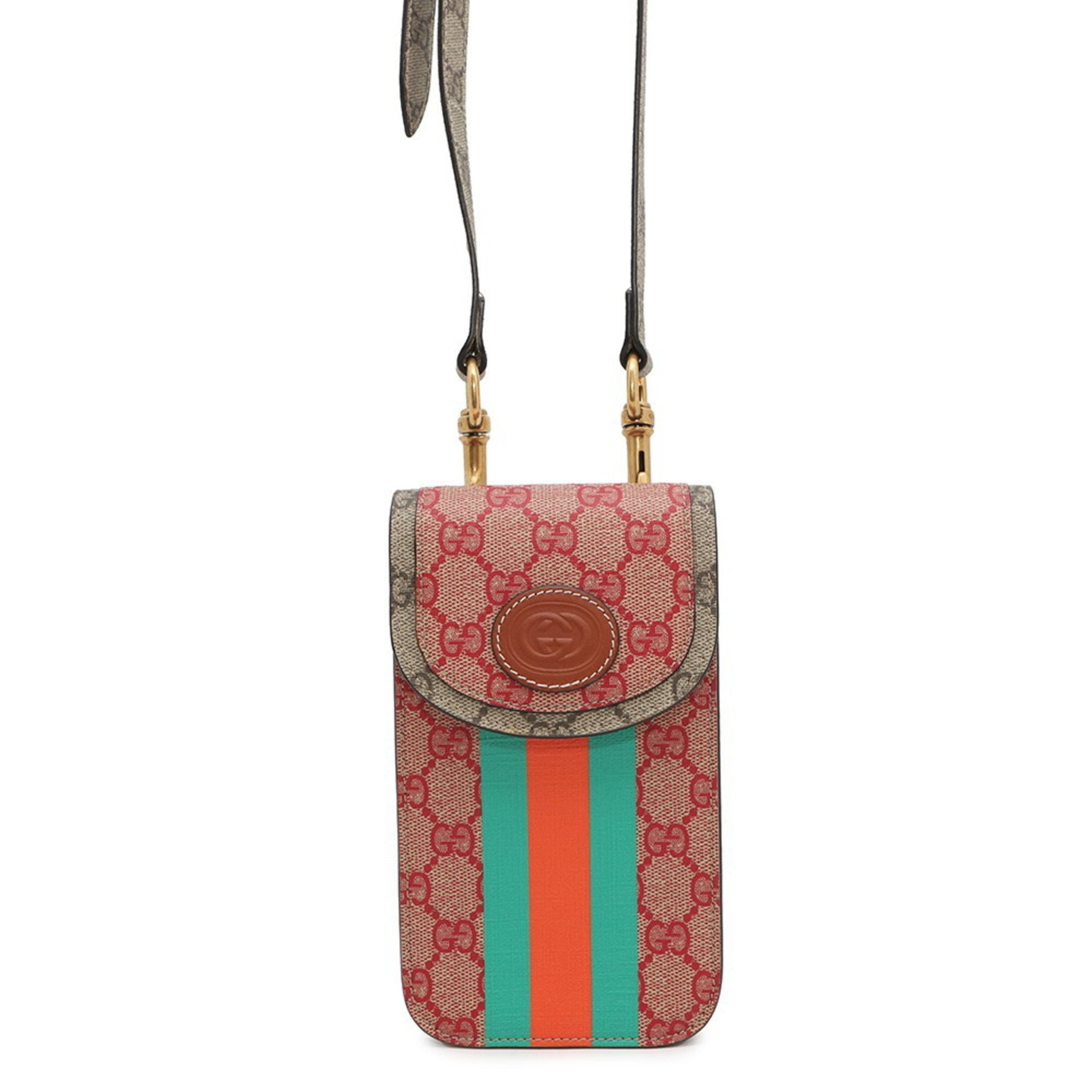 Gucci Ophidia GG Supreme Leather Shoulder Bag Stripe Dans Le Vert Rabbit