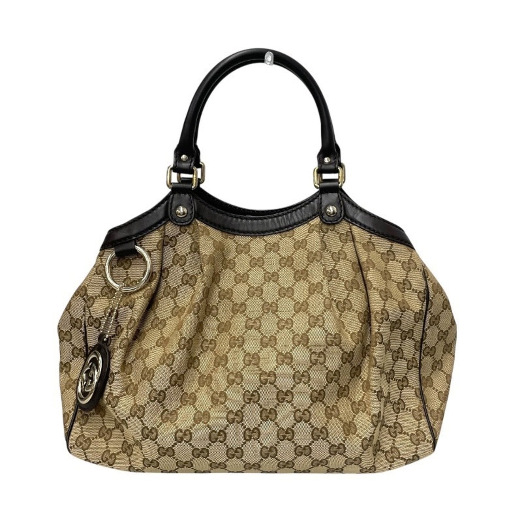 GUCCI Sukey Tote Bag in GG Canvas, Women's, Beige