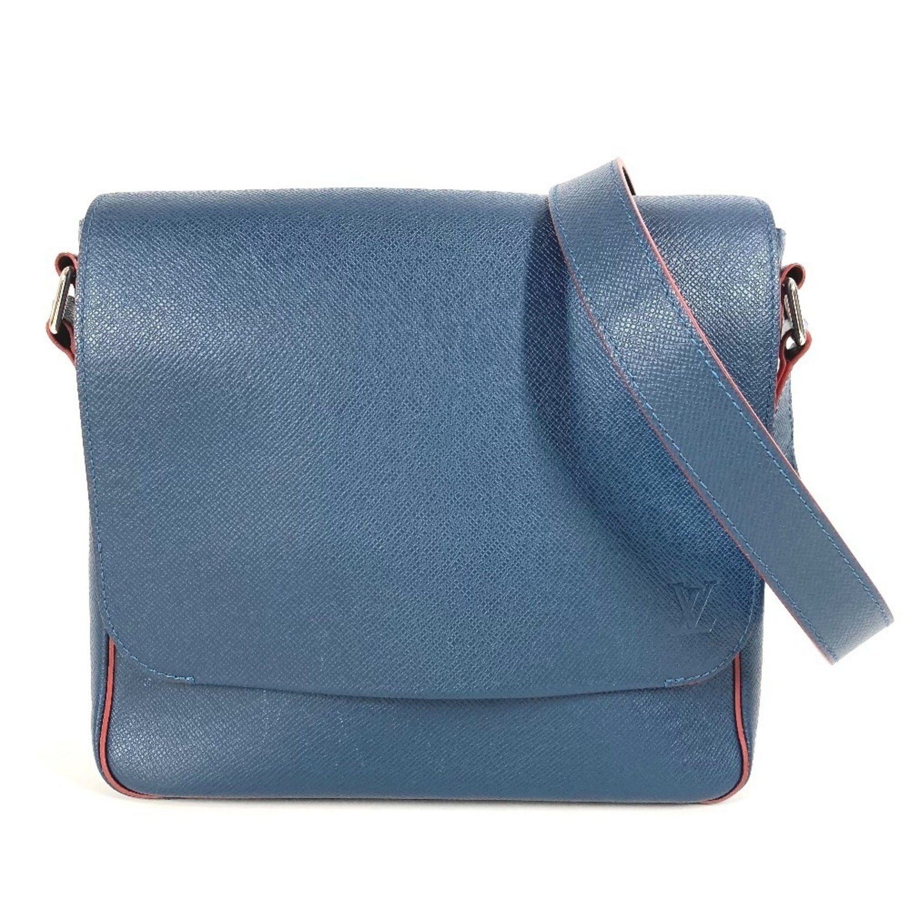 LOUIS VUITTON Taiga Roman PM NM Flap Messenger Bag, Two-Tone Leather, Ocean Navy, Men's