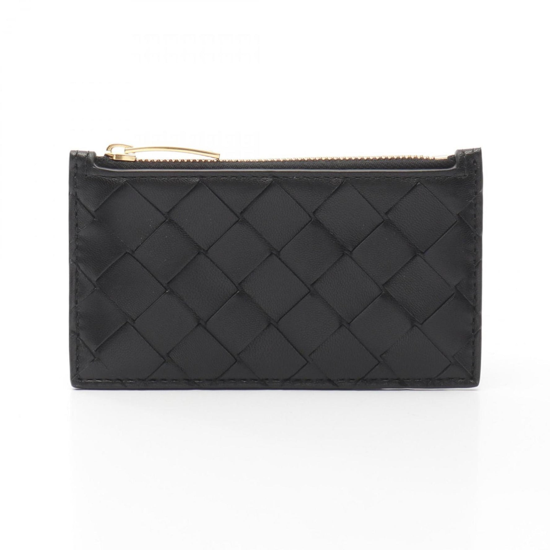 BOTTEGA VENETA Intrecciato Business Card Holder/Card Case Leather Women's Black