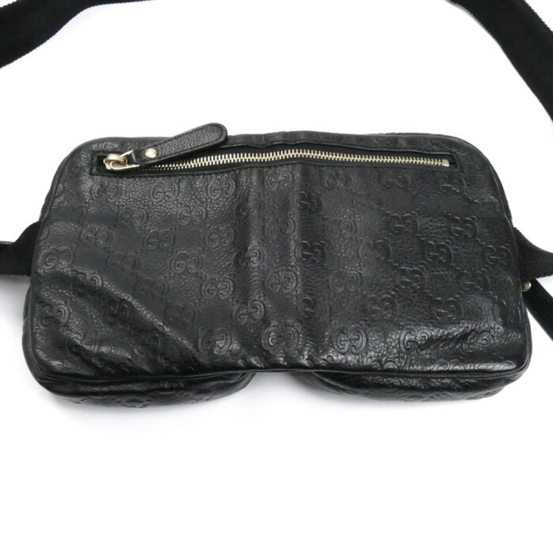 GUCCI Guccissima Body Bag/Waist Bag, Black, 246417, Unisex