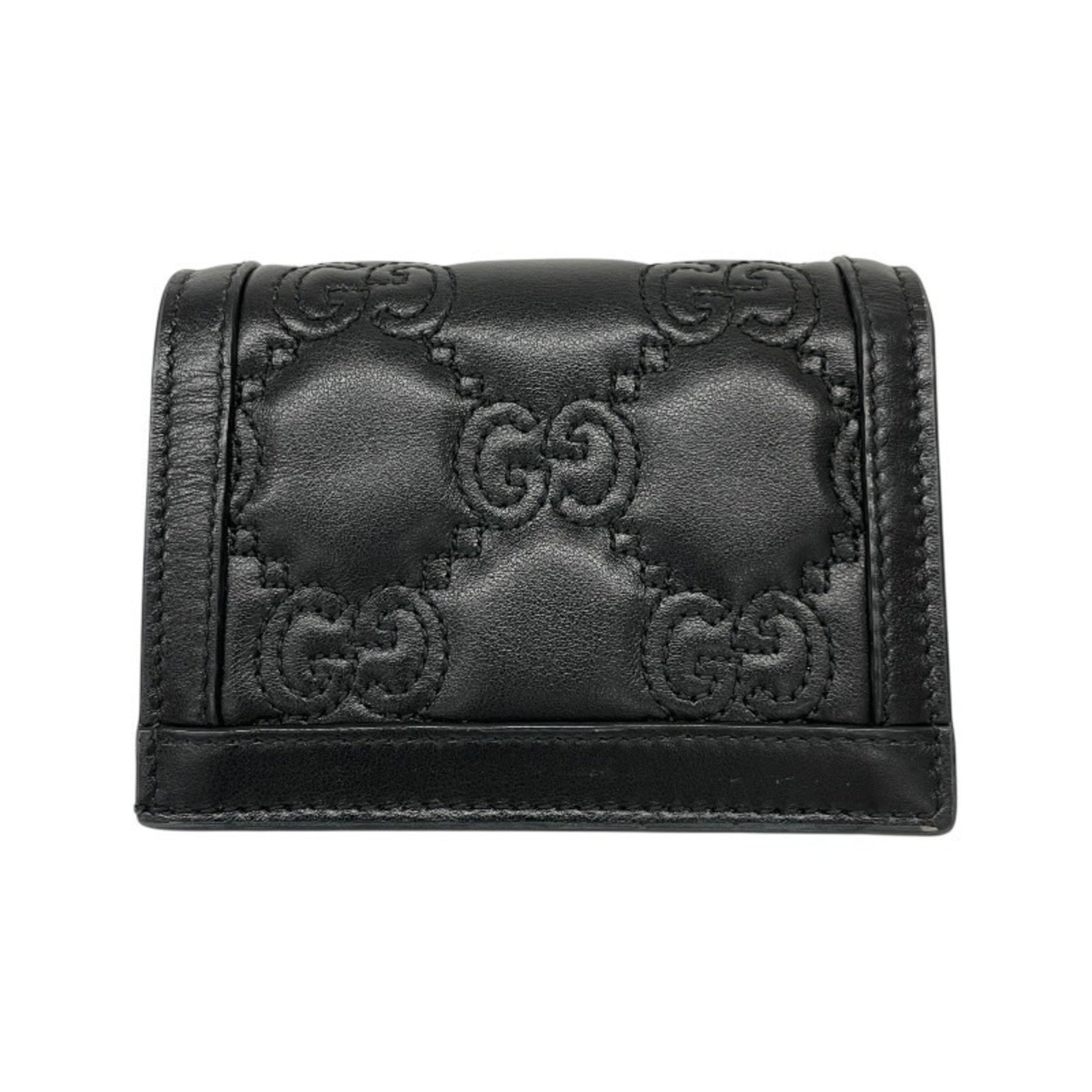 GUCCI GG Matelasse Bifold Leather Mini Wallet