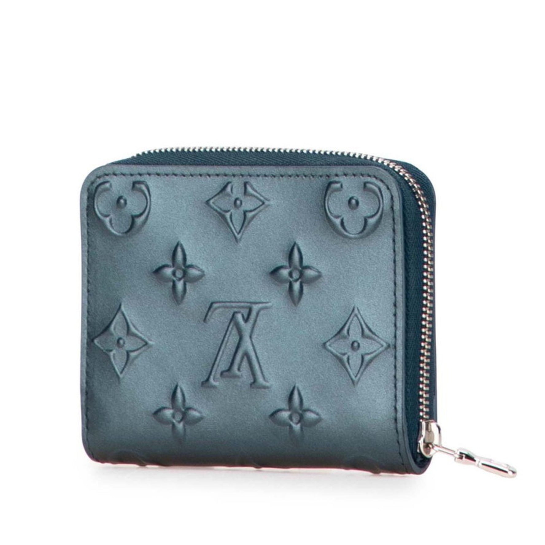 Louis Vuitton Moonogram Zippy Coin Purse Steel Leather LOUIS VUITTON