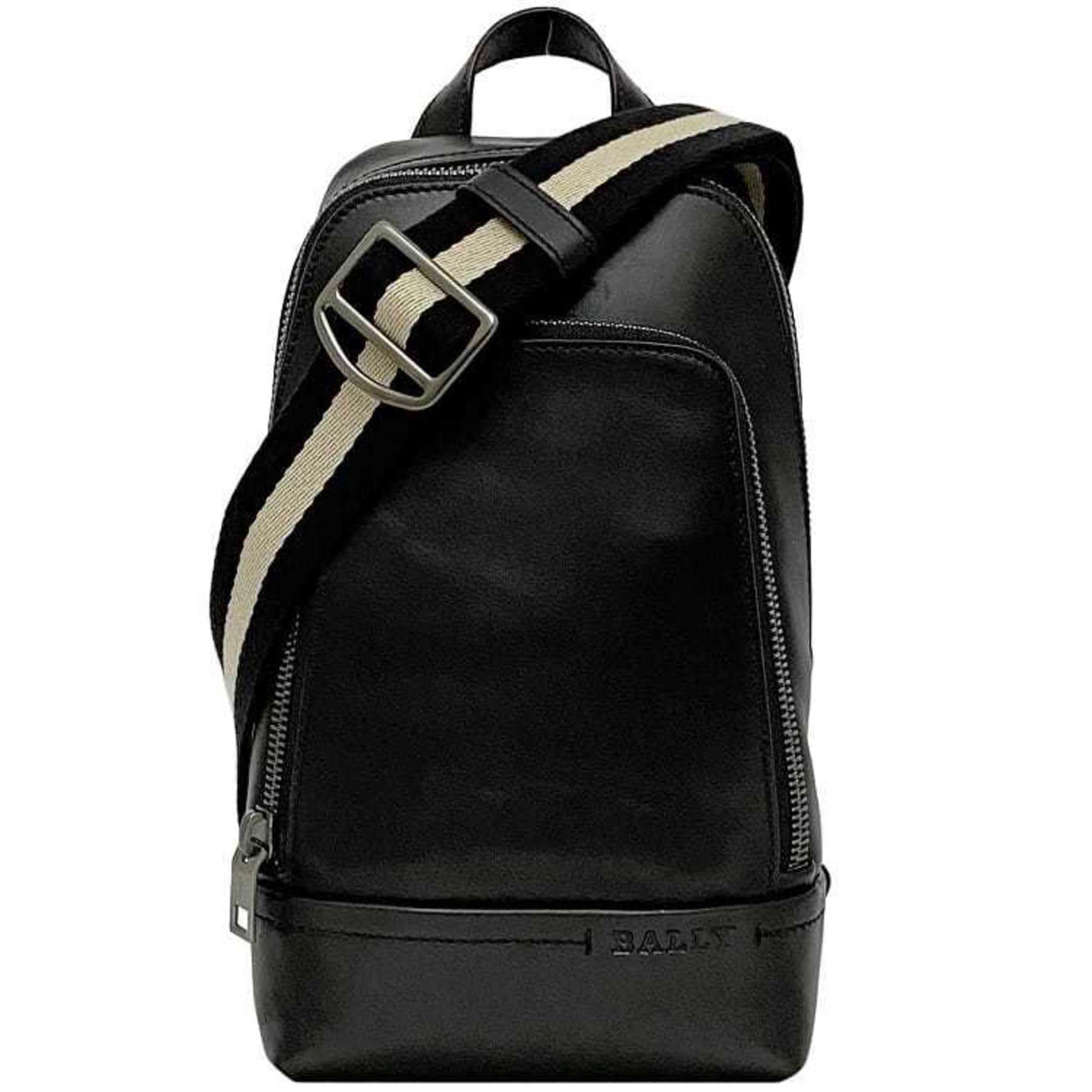 Bally Body Bag ec-22409 Black THORP 380 Leather BALLY Crossbody Shoulder Genuine Men's Women's Unisex