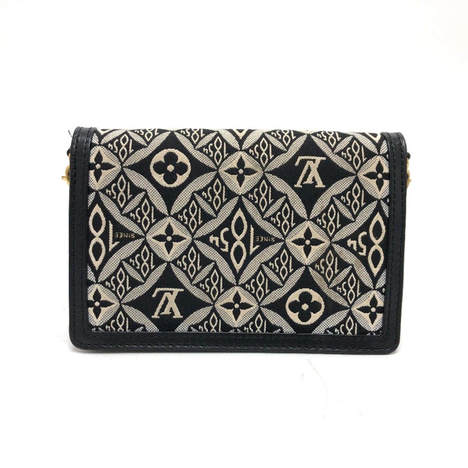 LOUIS VUITTON M69992 Monogram Jacquard Portefeuille Dauphine Chain Since 1854 Shoulder Bag, Canvas, Women's, Navy